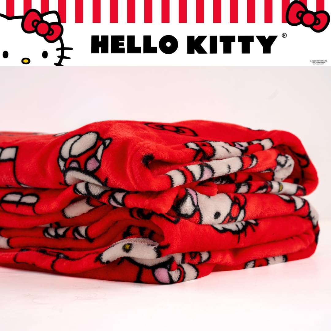 Hello Kitty Always Red Cozy Throw Blanket Sale New Styles