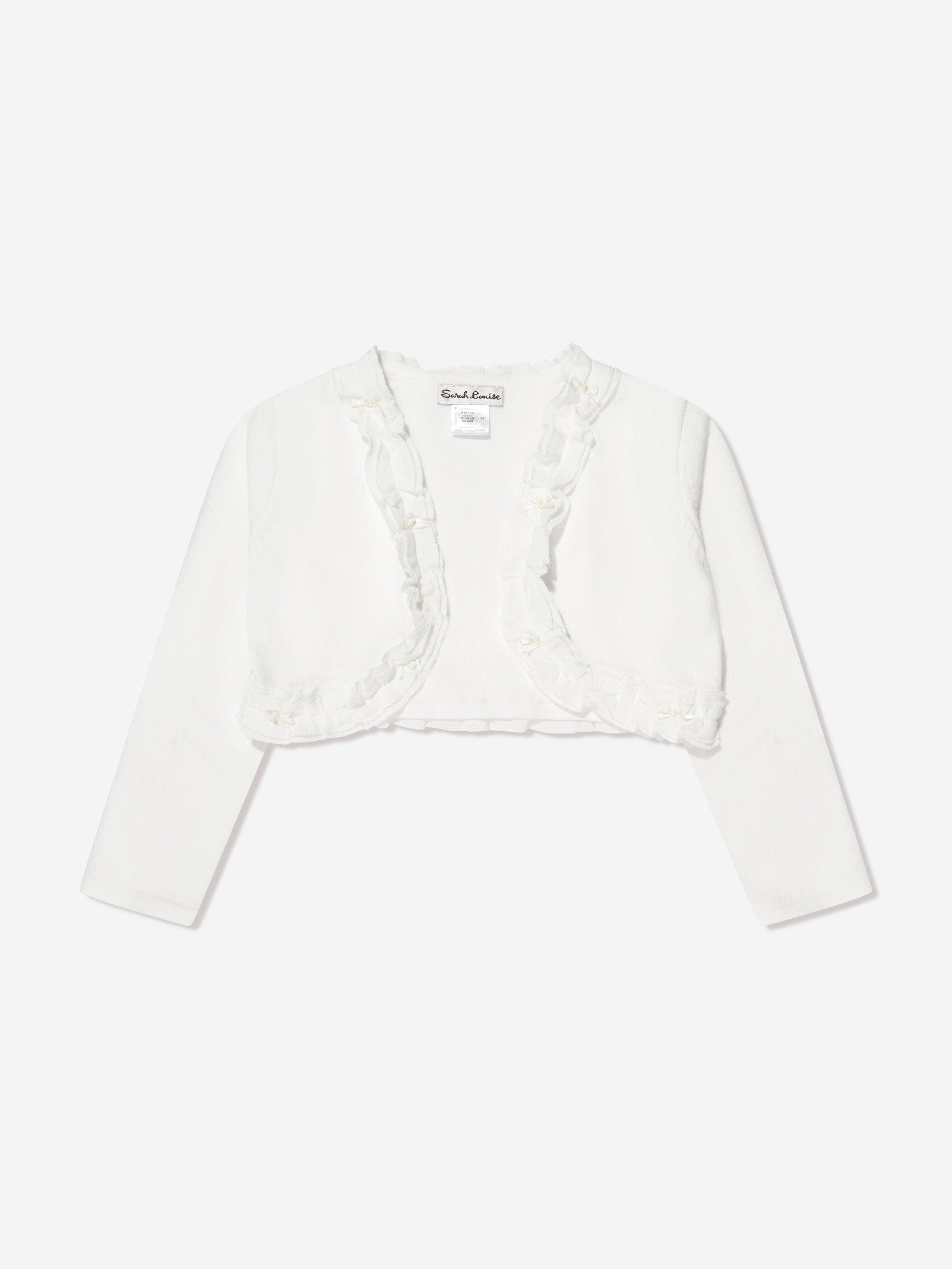 Sarah Louise Girls Frilly Bolero in Ivory Excellent Online