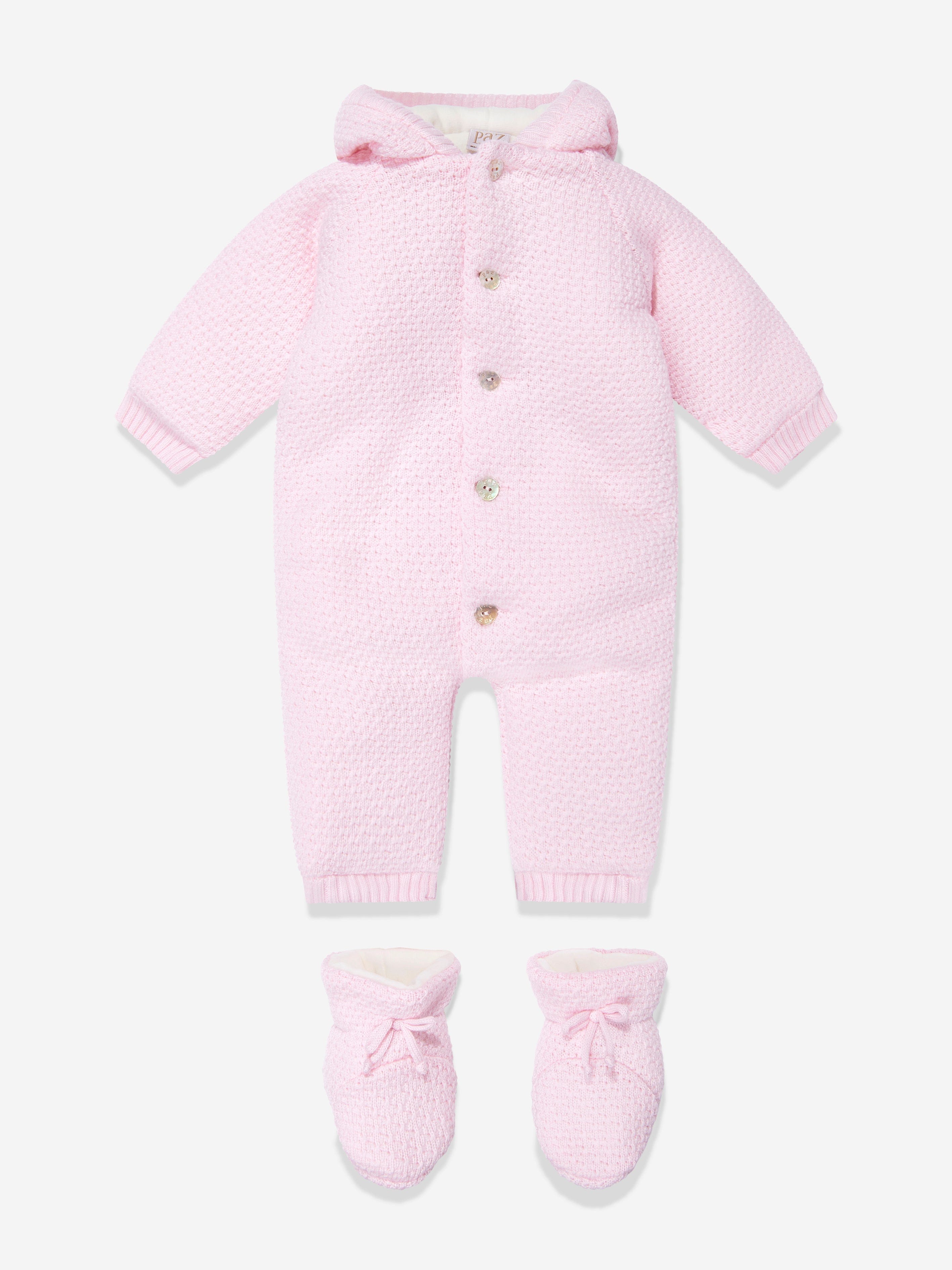 Paz Rodriguez Baby Girls Wool Pramsuit With Booties in Pink Free Shipping Low Pice Fee Shipping