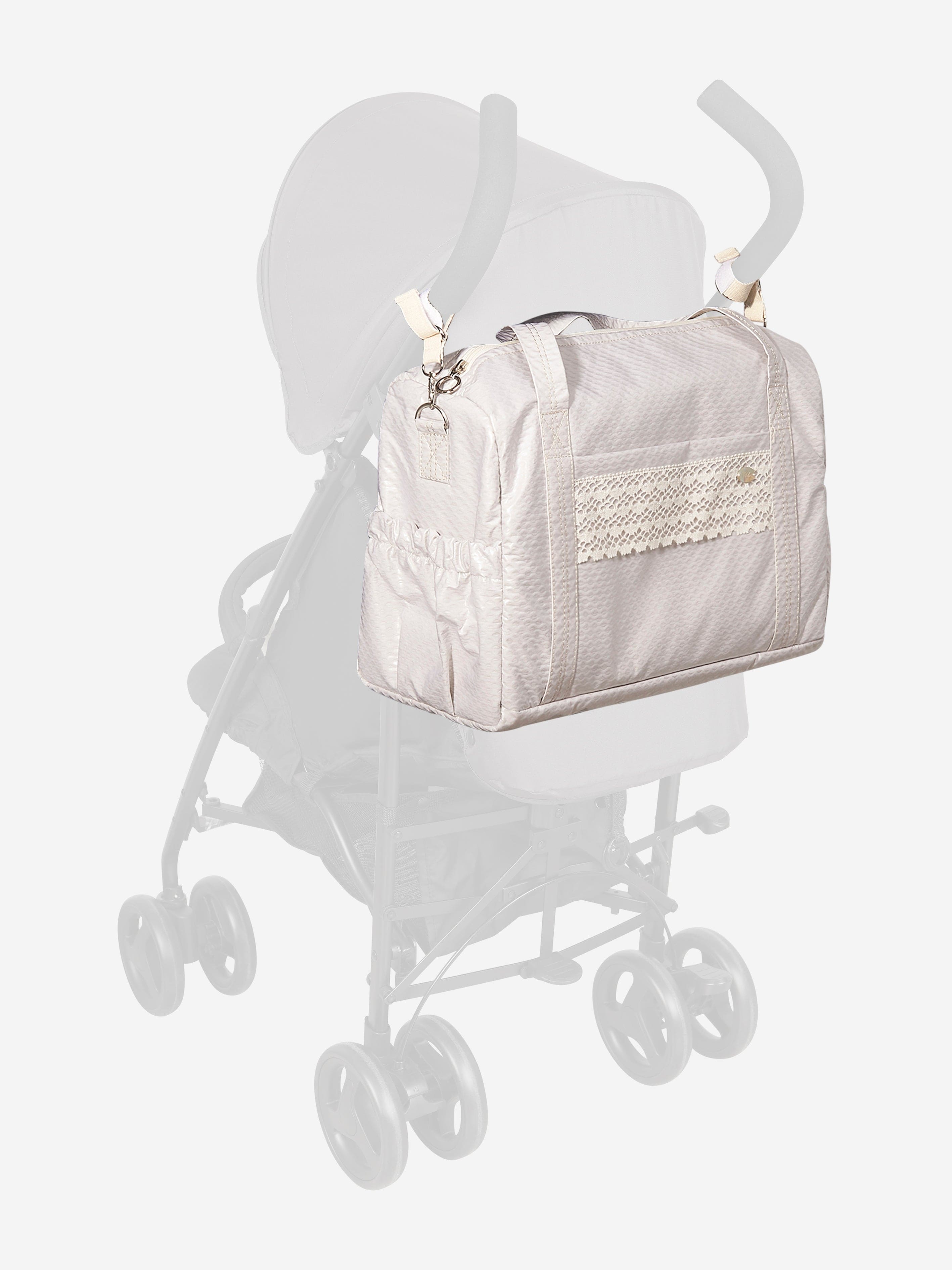 Paz Rodriguez Baby Lace Trim Changing Bag in Beige (40 cm) Brand New Unisex Cheap Online