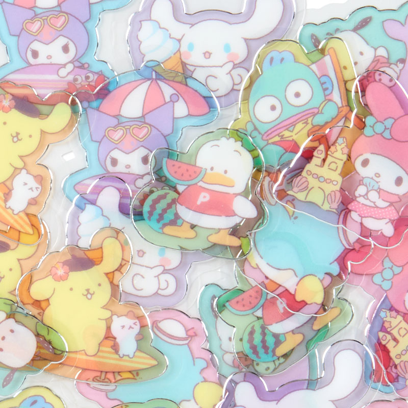 Sanrio Characters 24-Piece Summer Tee Mini Sticker Pack Clearance Best Seller