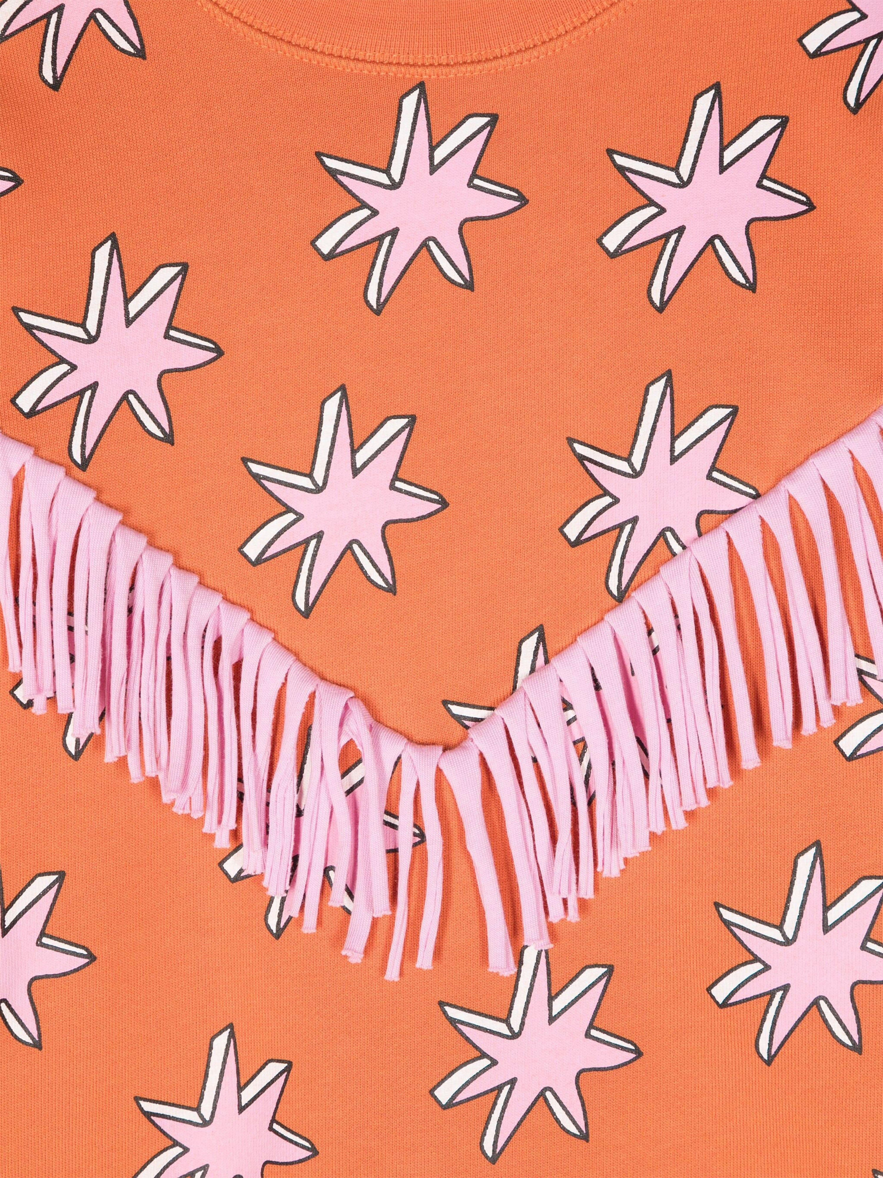 Stella McCartney Girls Fringed Sweatshirt in Orange Cheap Sale Marketable