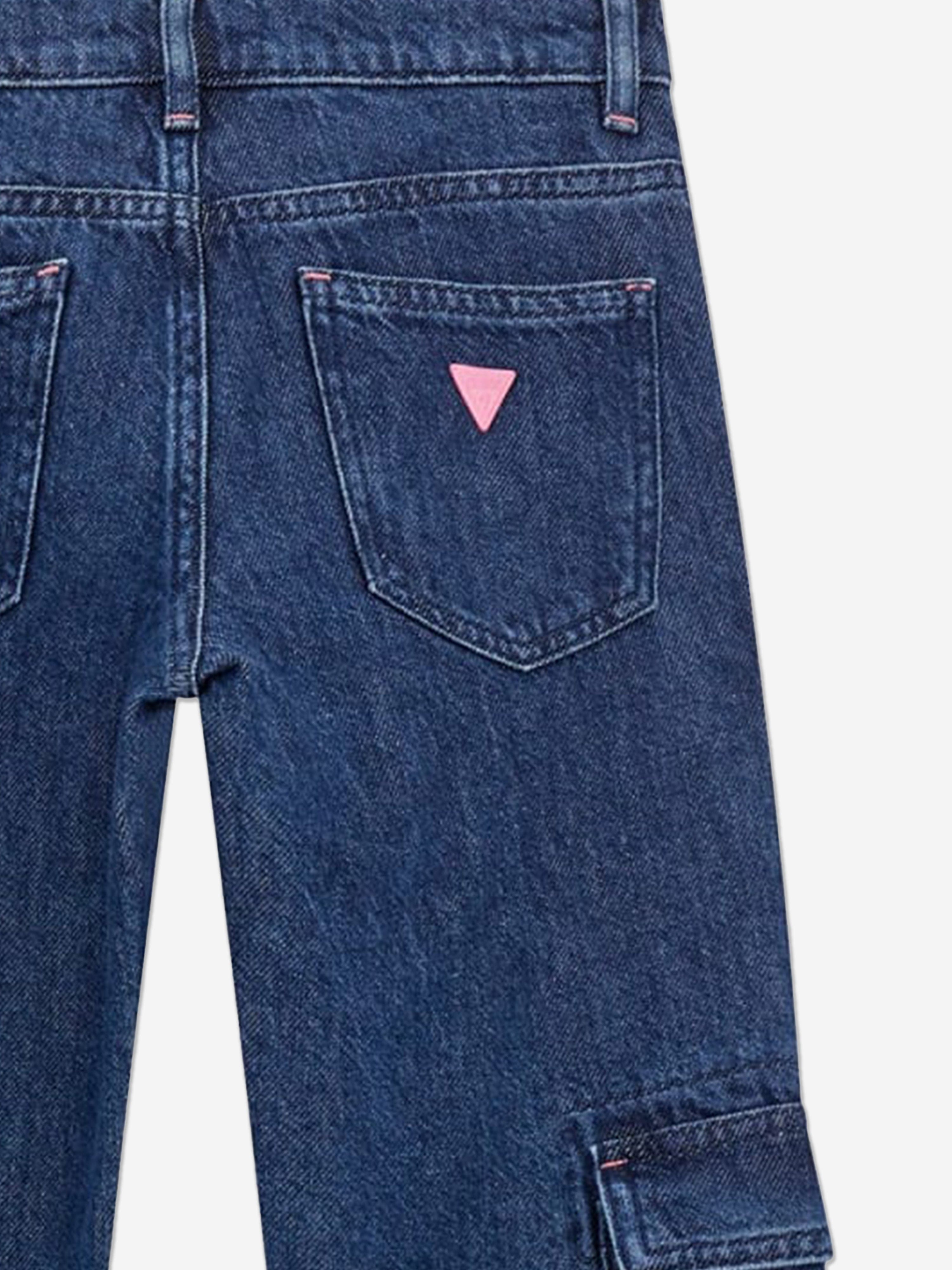 Guess Girls Tencel Cargo Trousers in Blue For Sale Cheap Pice From China