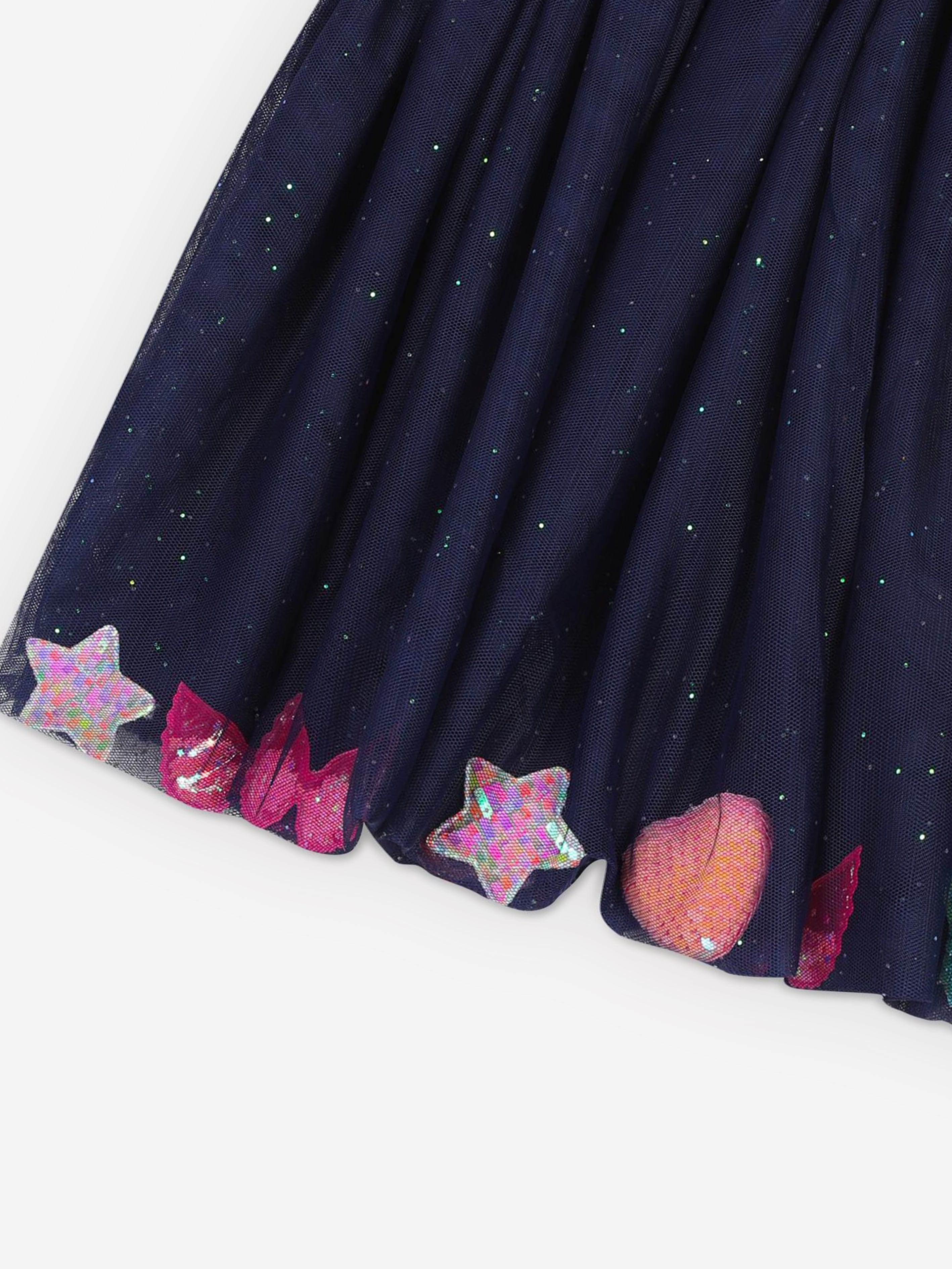Billieblush Girls Glitter Mesh Skirt in Navy Buy Cheap Best Store To Get