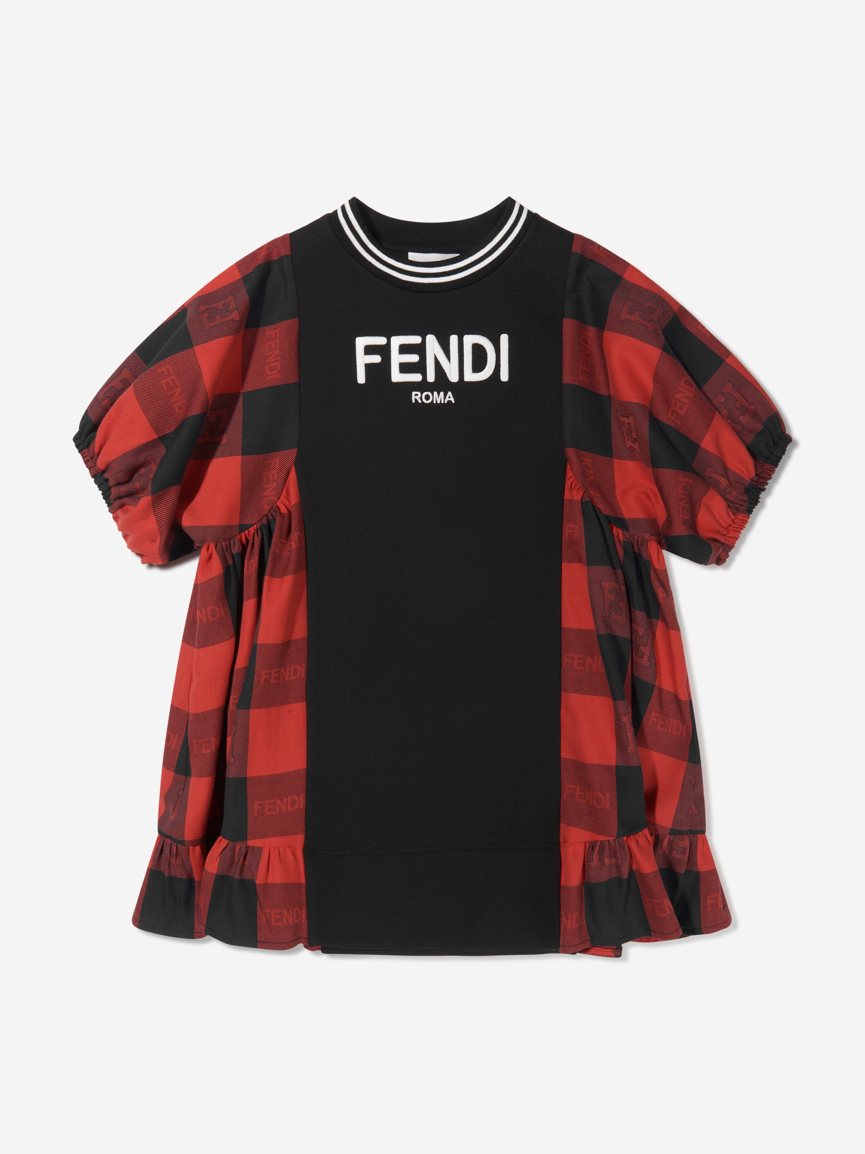 Fendi Girls Checked A-Line Dress Clearance Online Amazon