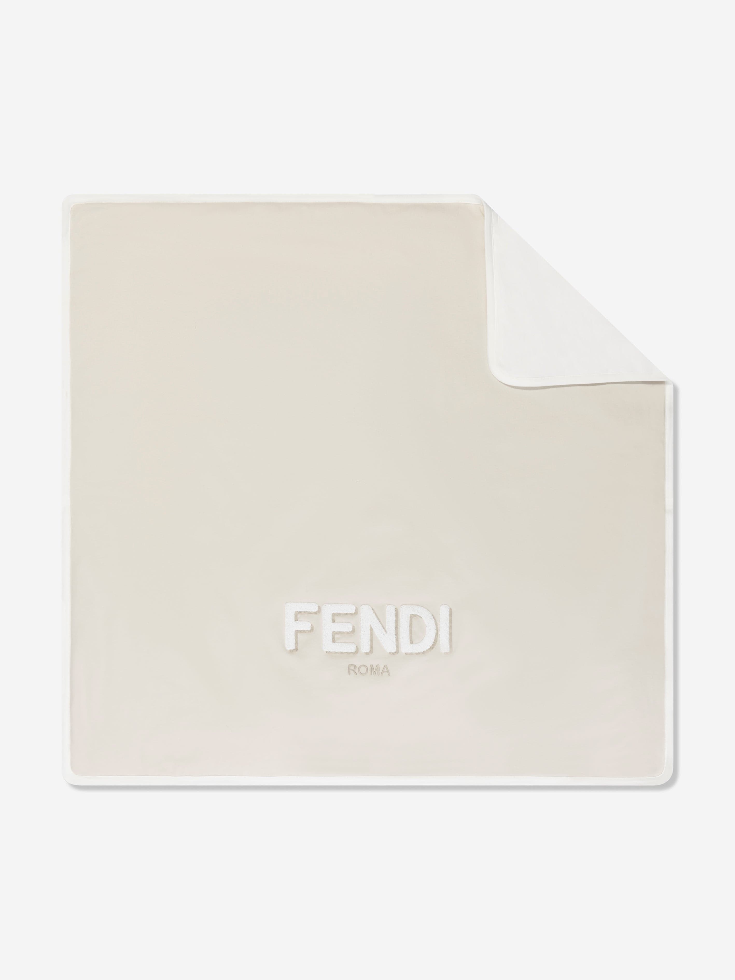 Fendi Baby Tonal Logo Blanket in Beige Outlet Nicekicks