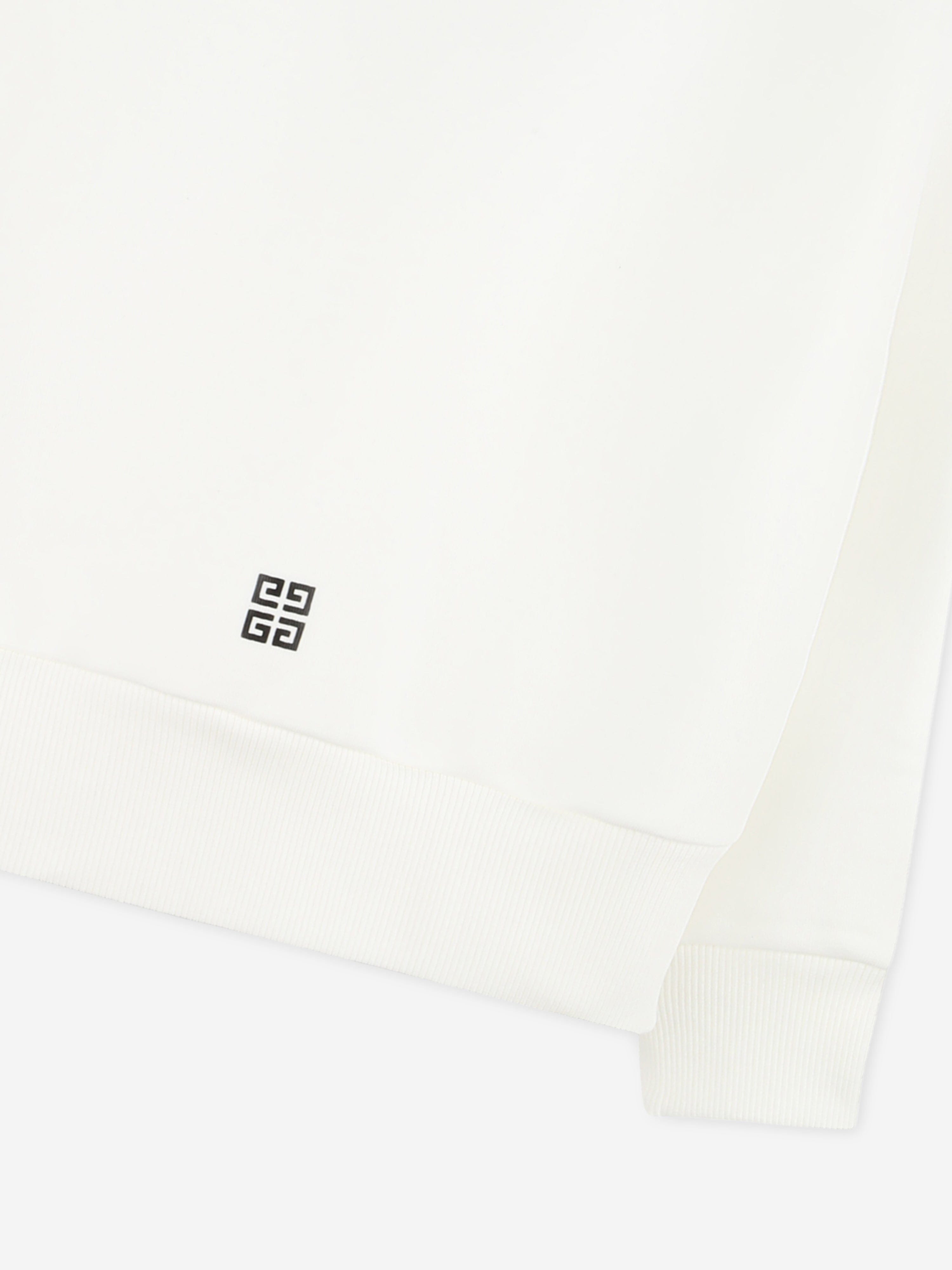 Givenchy Girls Logo Print Sweatshirt in Ivory Wiki For Sale