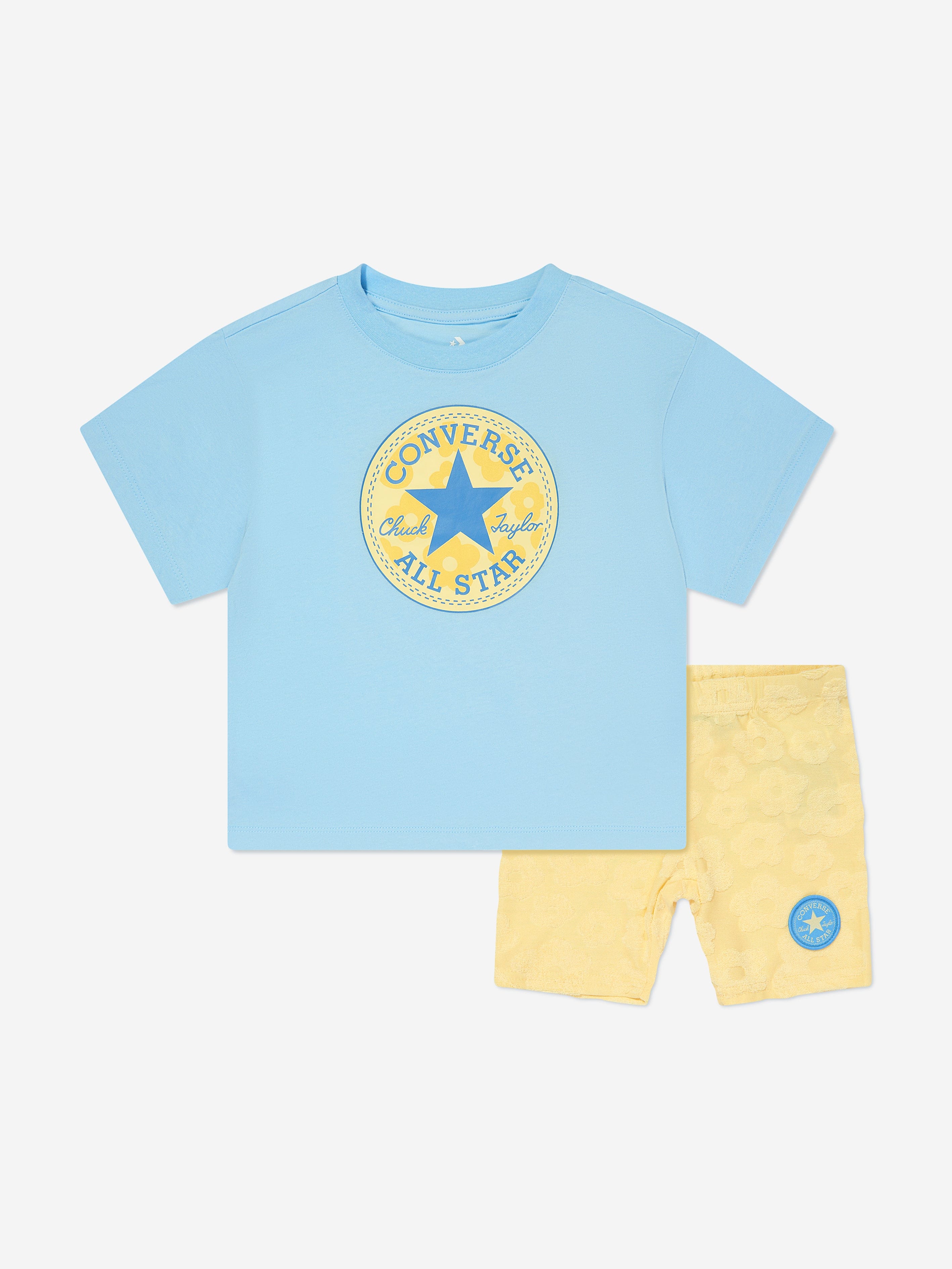 Converse Girls Chuck Patch T-Shirt And Biker Shorts Set in Yellow Discount 2025 New