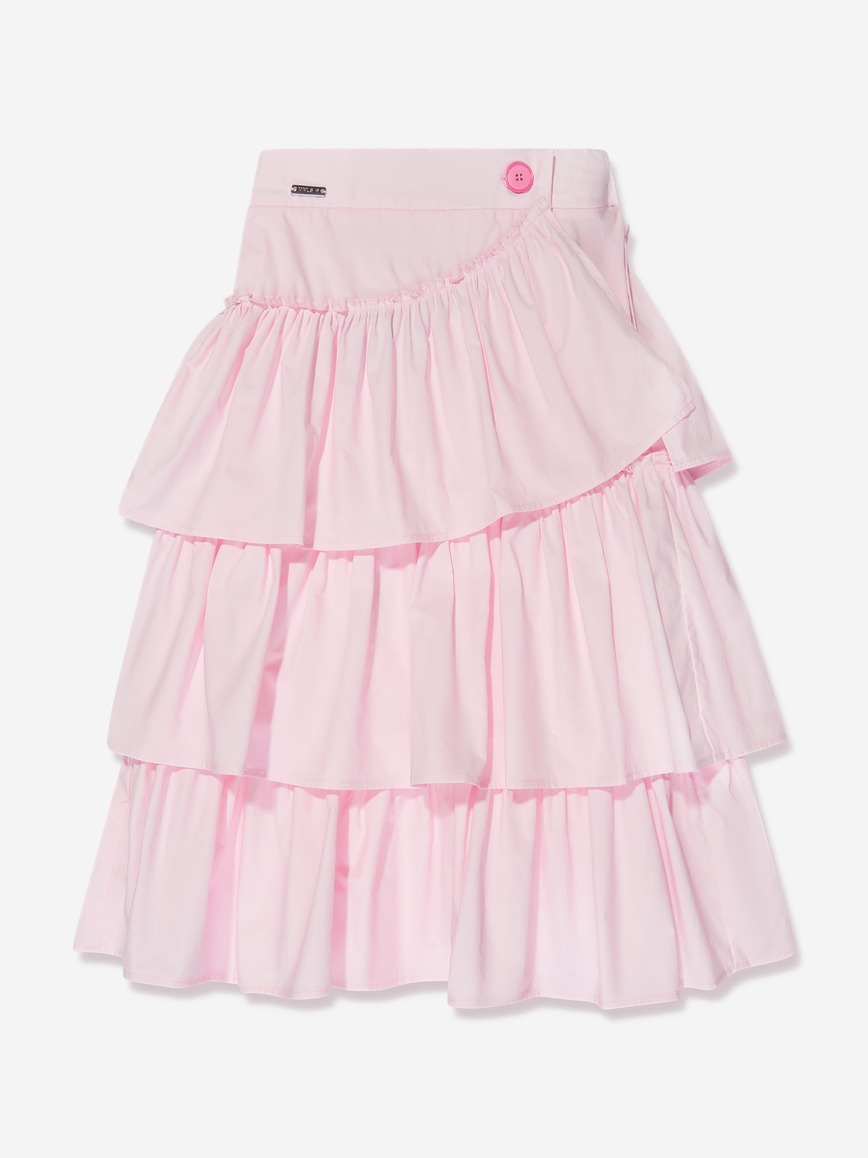 Monnalisa Girls Ruffled Long Skirt in Pink Cheap Sale Footlocker Pictures