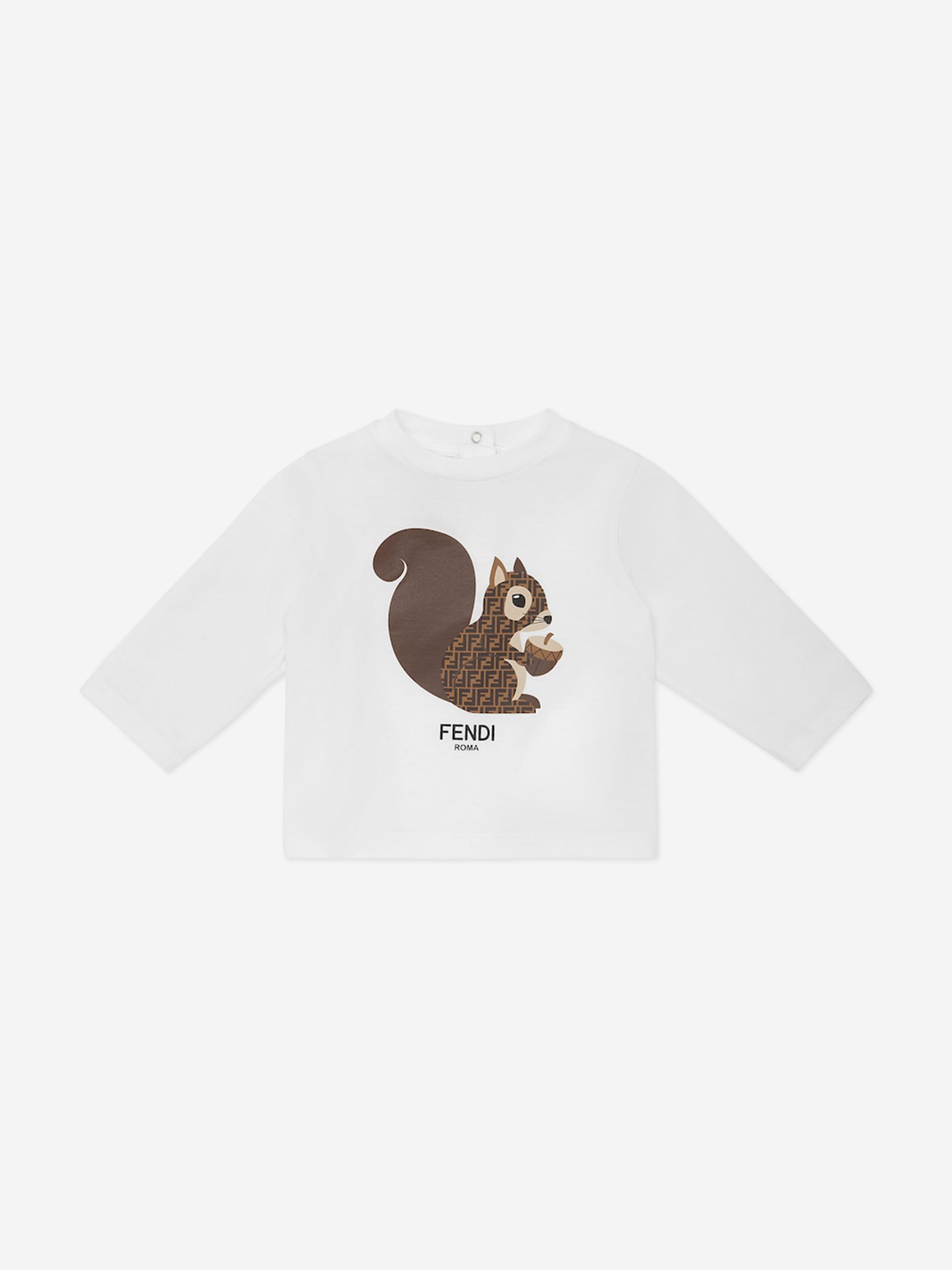 Baby Squirrel Long Sleeve T-Shirt in White Cheap Sale Get Authentic