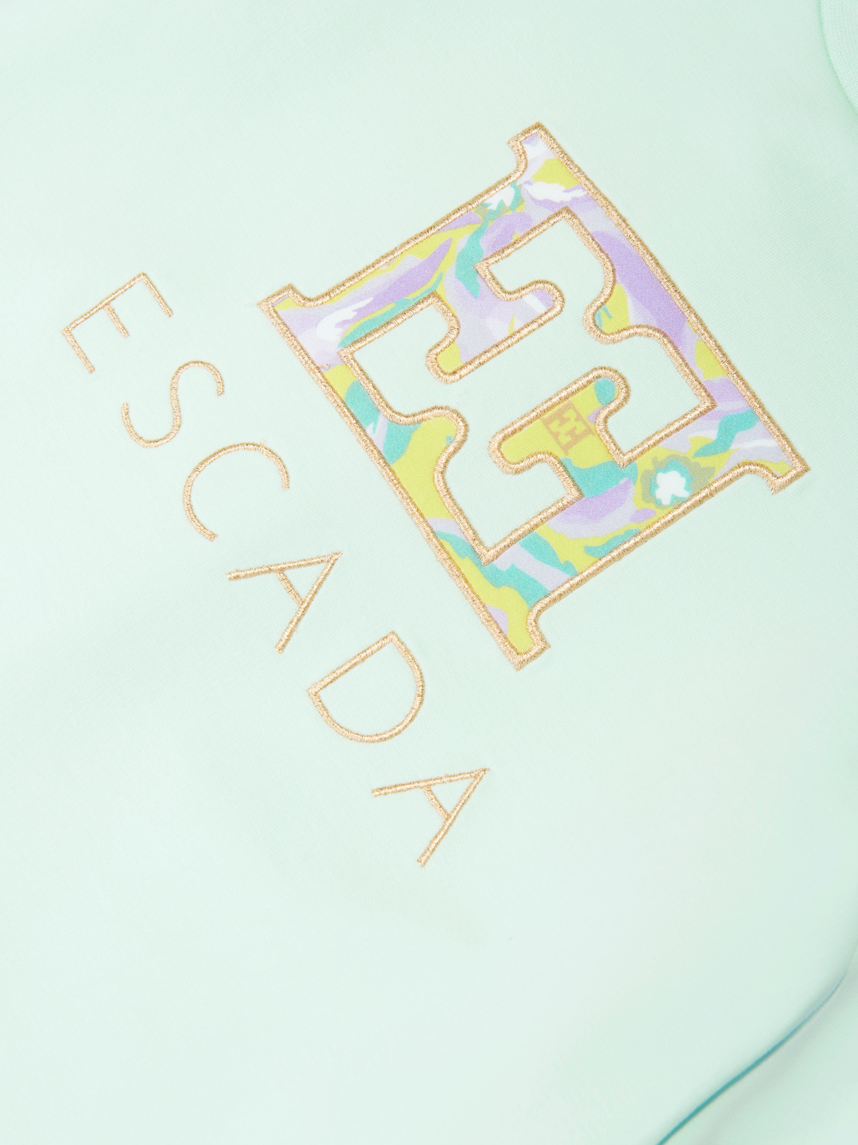 Escada Girls Embroidered Logo Sweater Dress in Blue Outlet Recommend