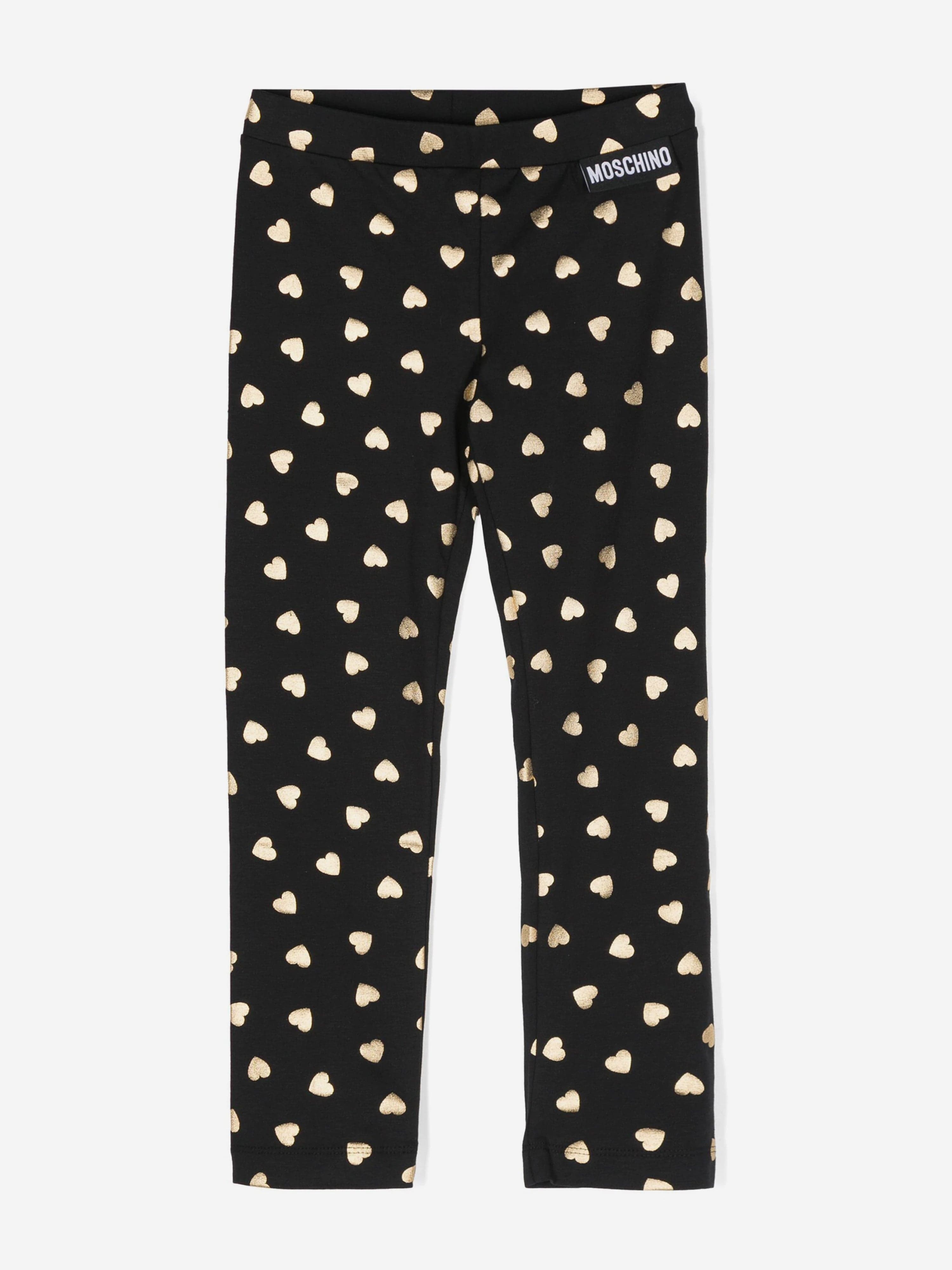 Moschino Girls Heart Leggings in Black Buy