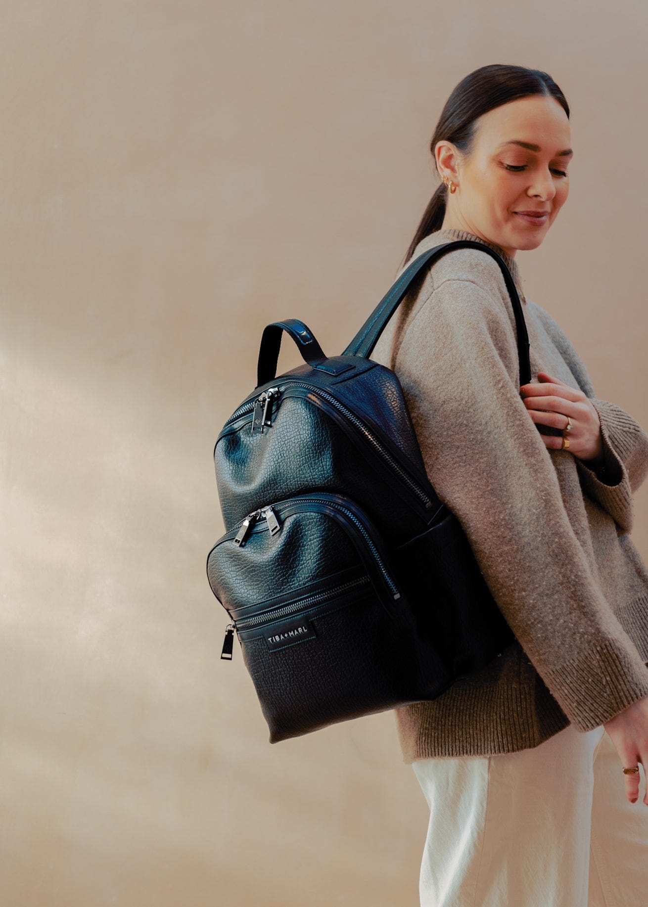 Tiba + Marl Baby Elwood Changing Backpack in Black (42cm) Online Online Clearance