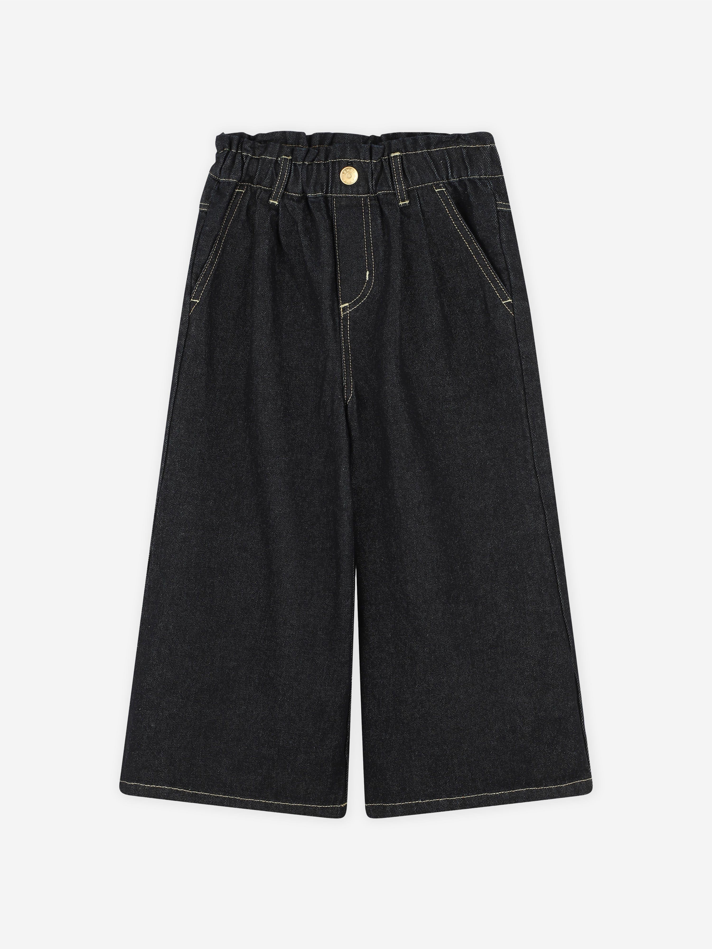 KENZO Girls Wide Leg Jeans in Black Discount 2025 New