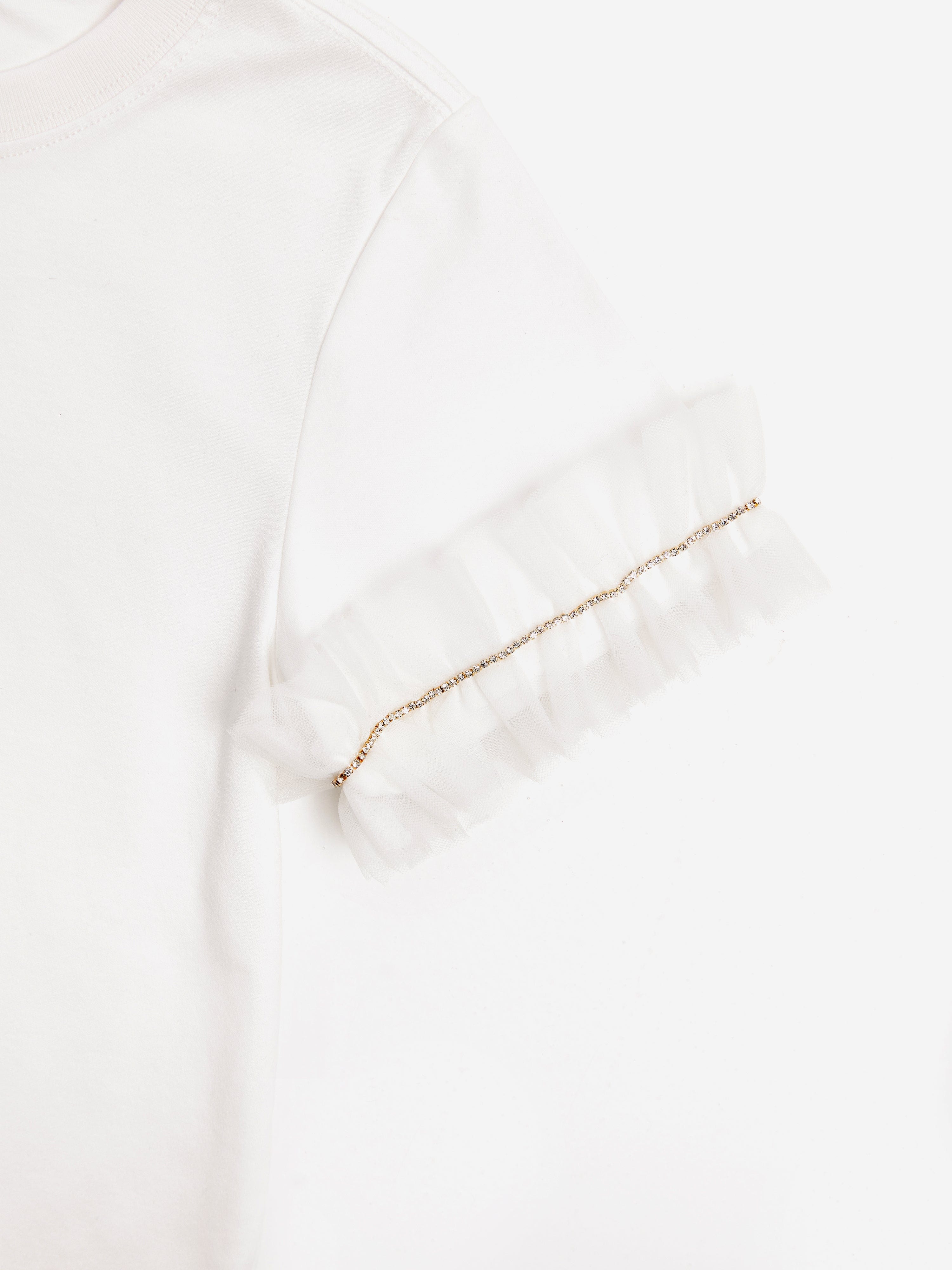 BCBG Girls Ruffle Sleeve T-Shirt in White Pices Cheap Online