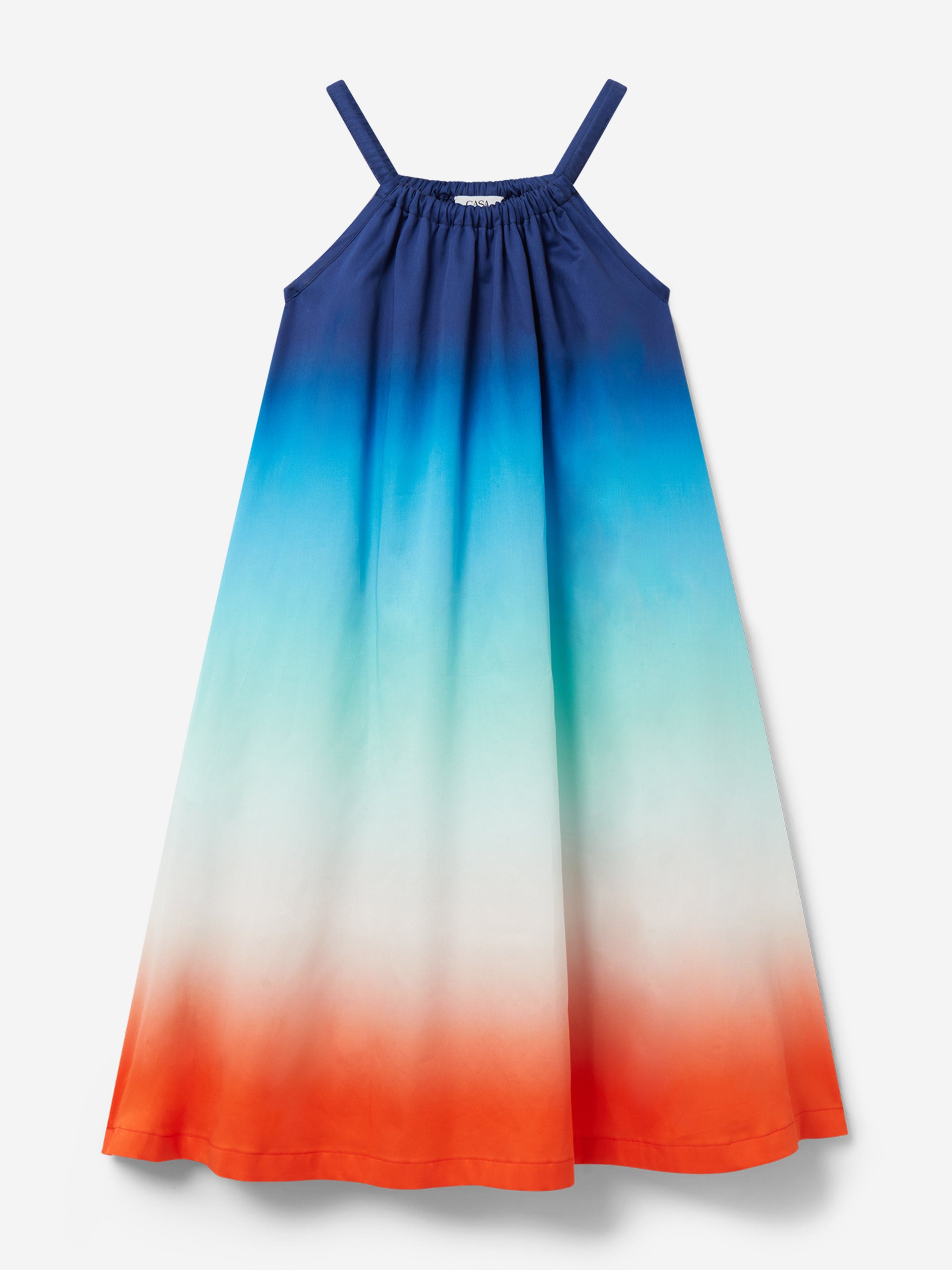 Girls Gradient Summer Dress in Blue Top Quality Cheap Pice