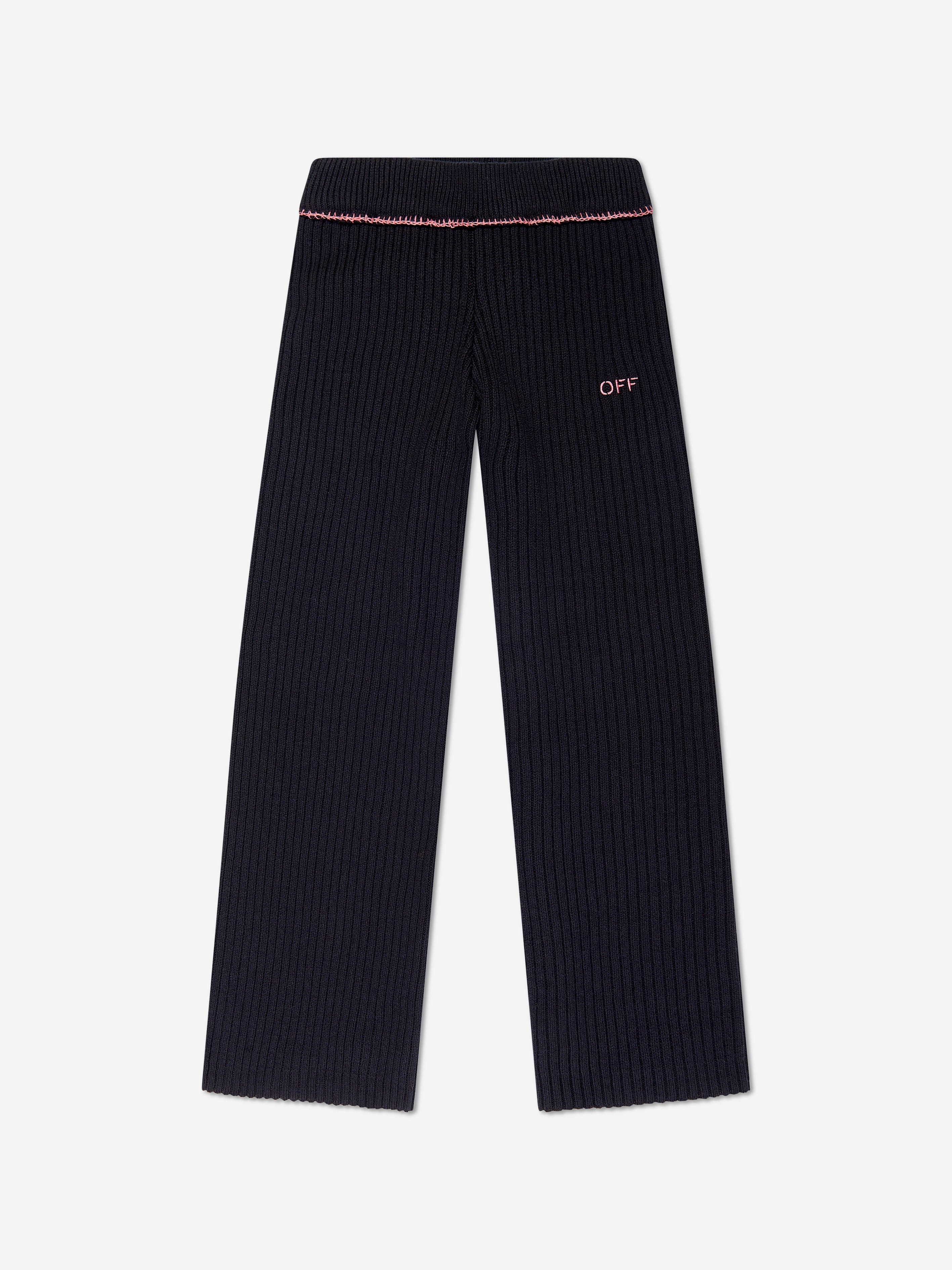 Off-White Girls Off Stamp Clear Rib Jumper in Black Limited Edition