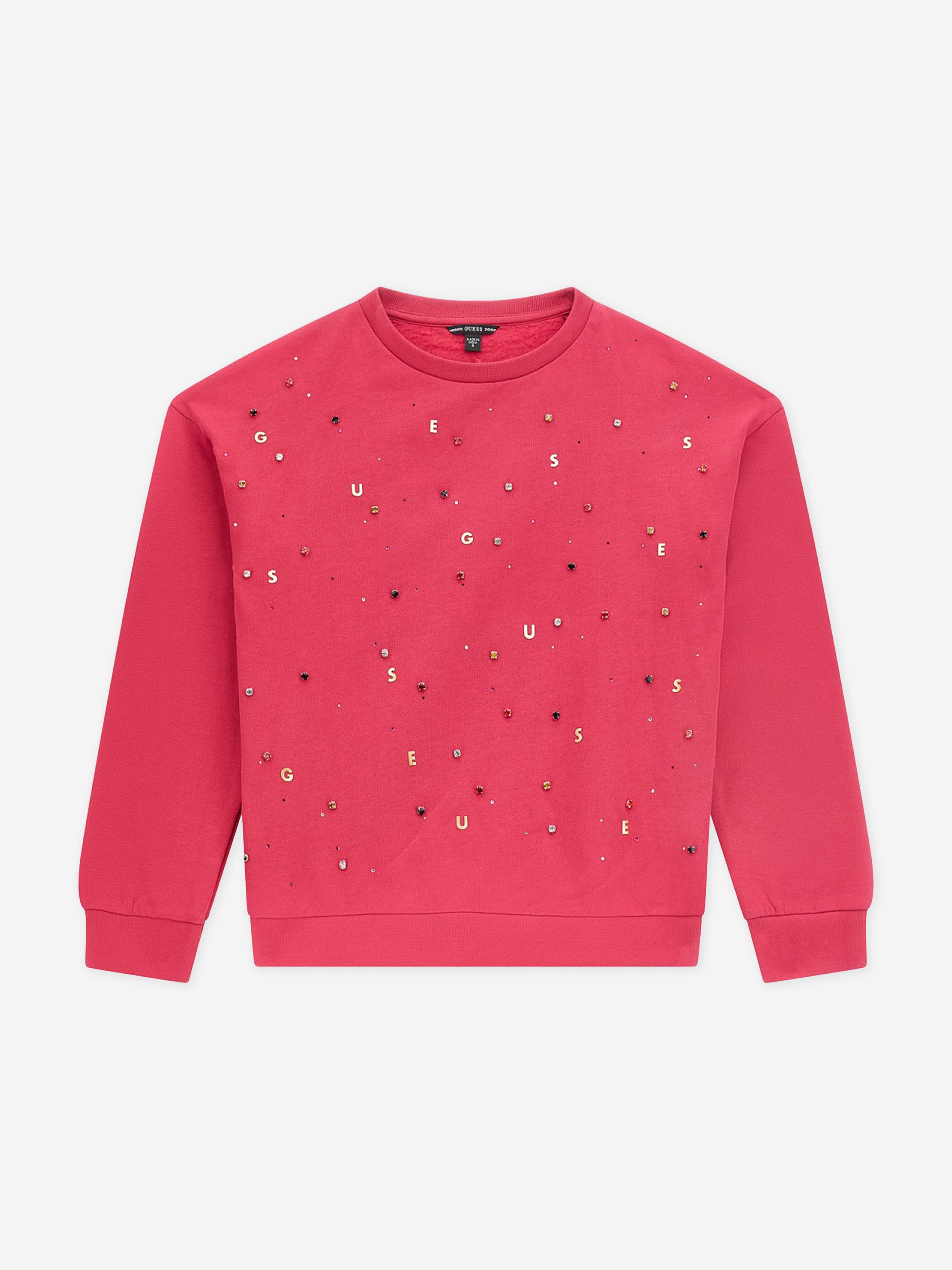 Guess Girls Logo Sweatshirt in Pink Outlet Original