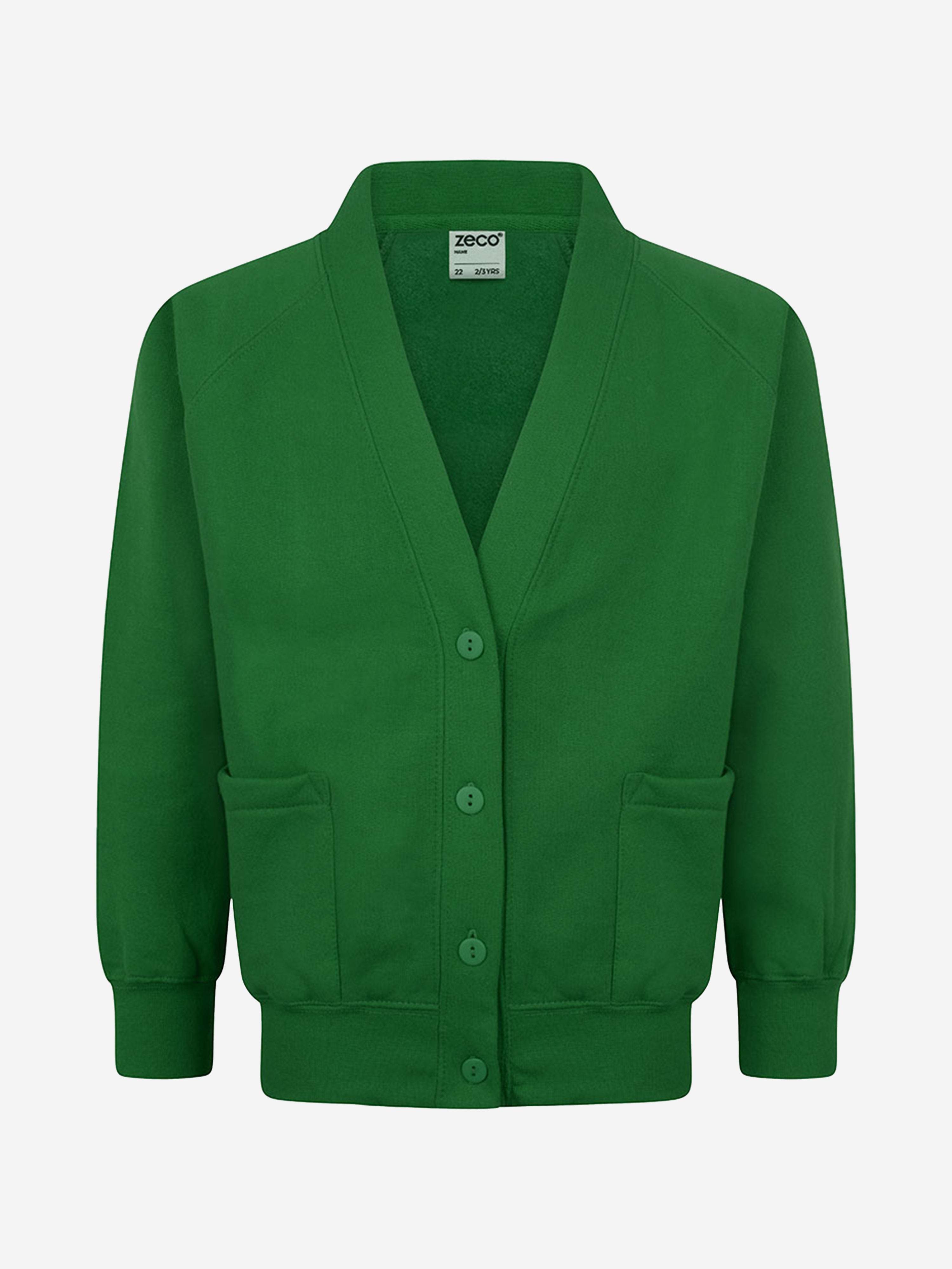 Zeco Kids School Sweatshirt Cardigan in Green Classic