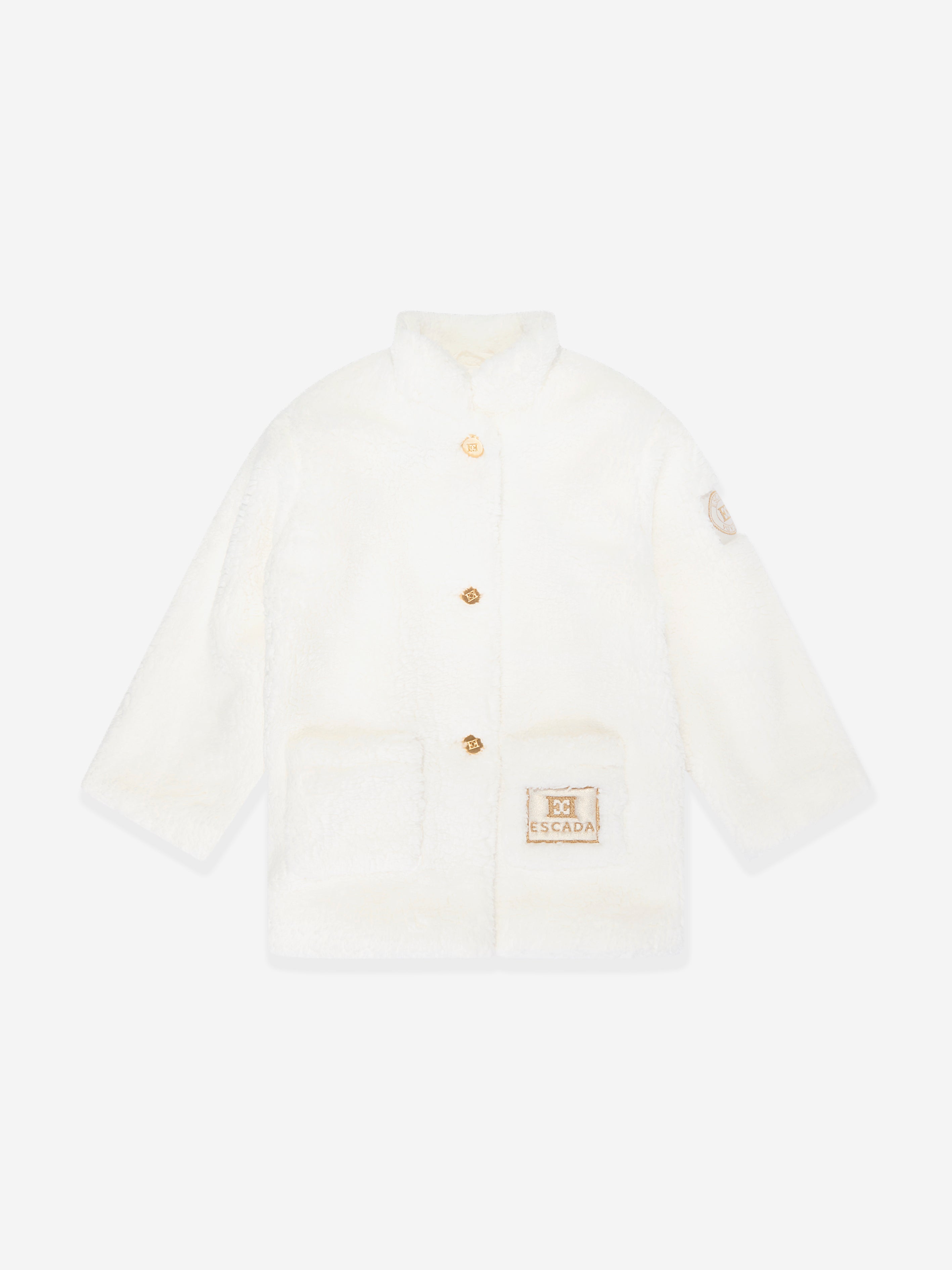 Escada Girls Embroidered Logo Jacket in White Outlet Release Dates