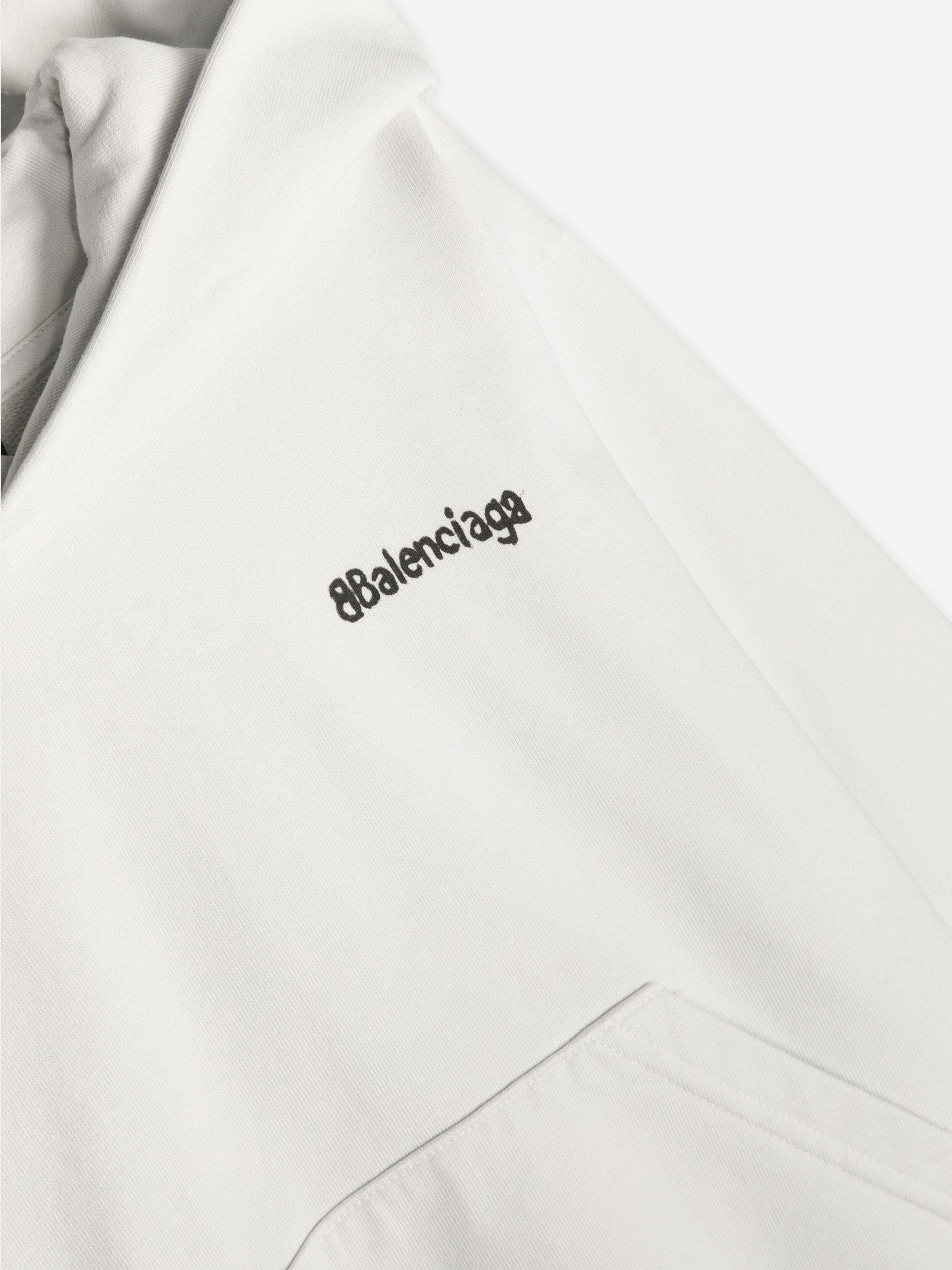 Balenciaga Kids Classic Hoodie in White Cheap Sale Brand New Unisex
