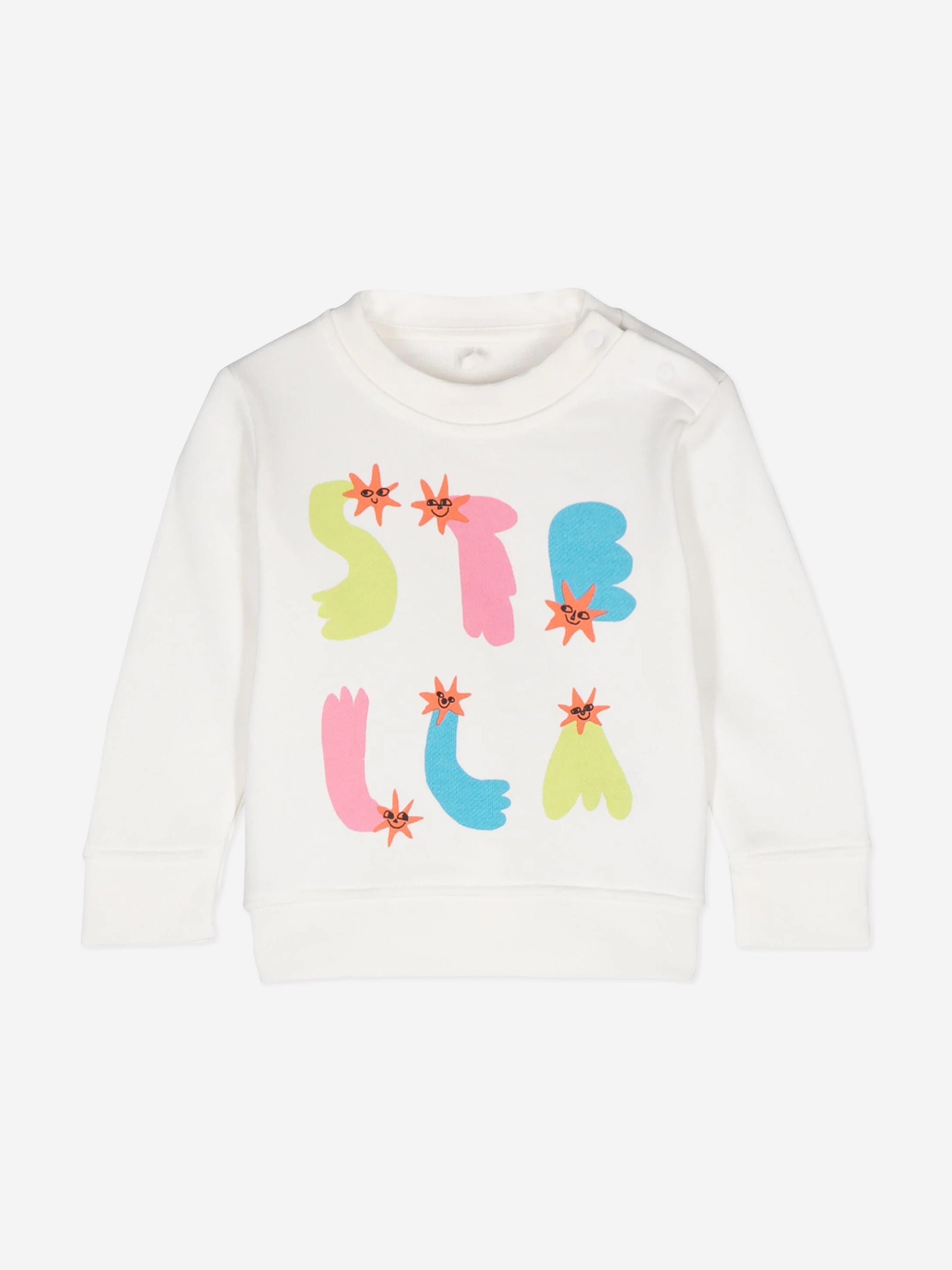 Stella McCartney Baby Girls Logo Sweatshirt in Ivory Clearance Low Shipping