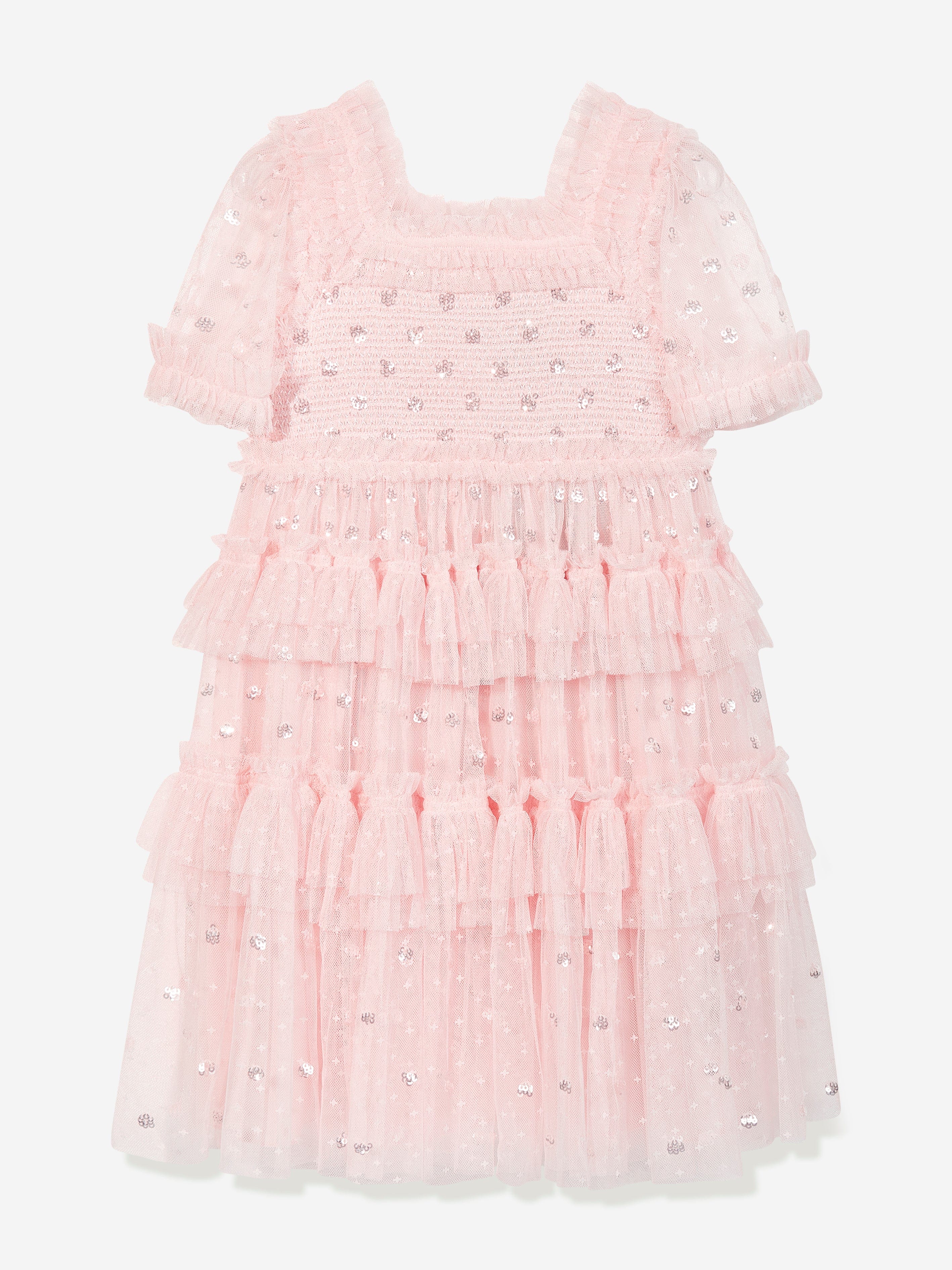 Needle & Thread Girls Polka Dot Smocked Dress in Pink Cheap Pice Store