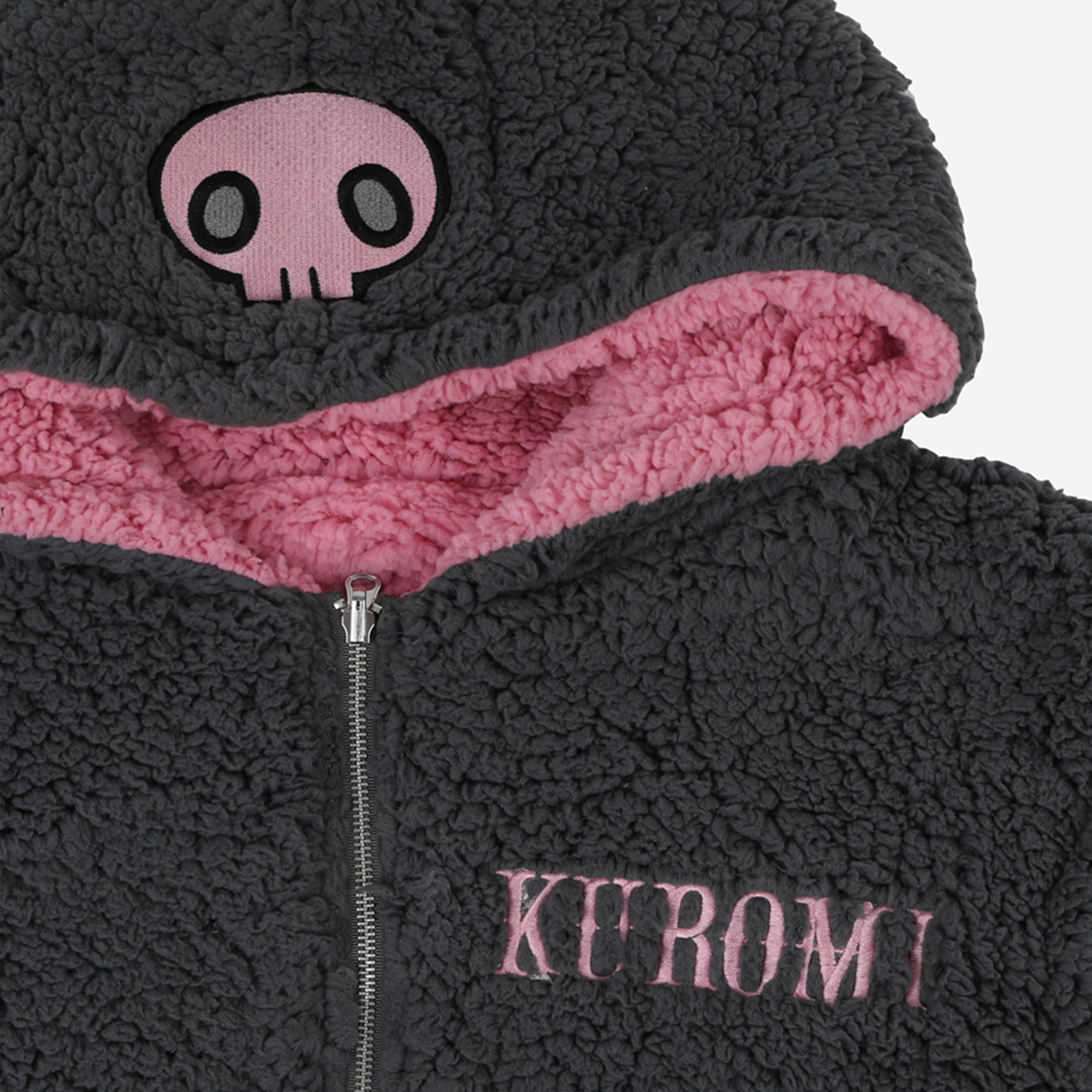 Kuromi & My Melody x Dumbgood Reversible Sherpa Zip Hoodie Clearance From China