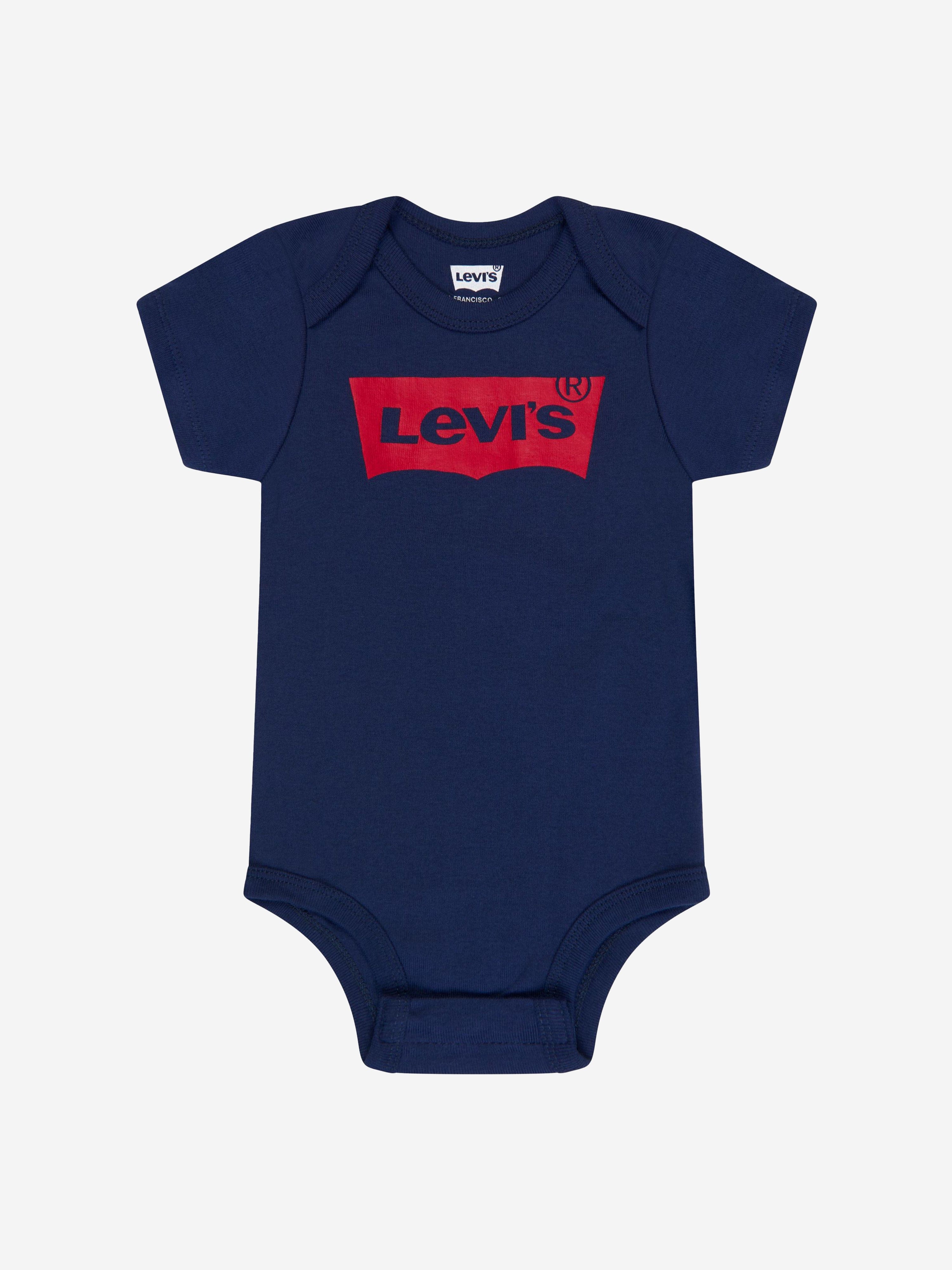 Levi's Baby Batwing Onesie Hat and Bootie Set in Navy