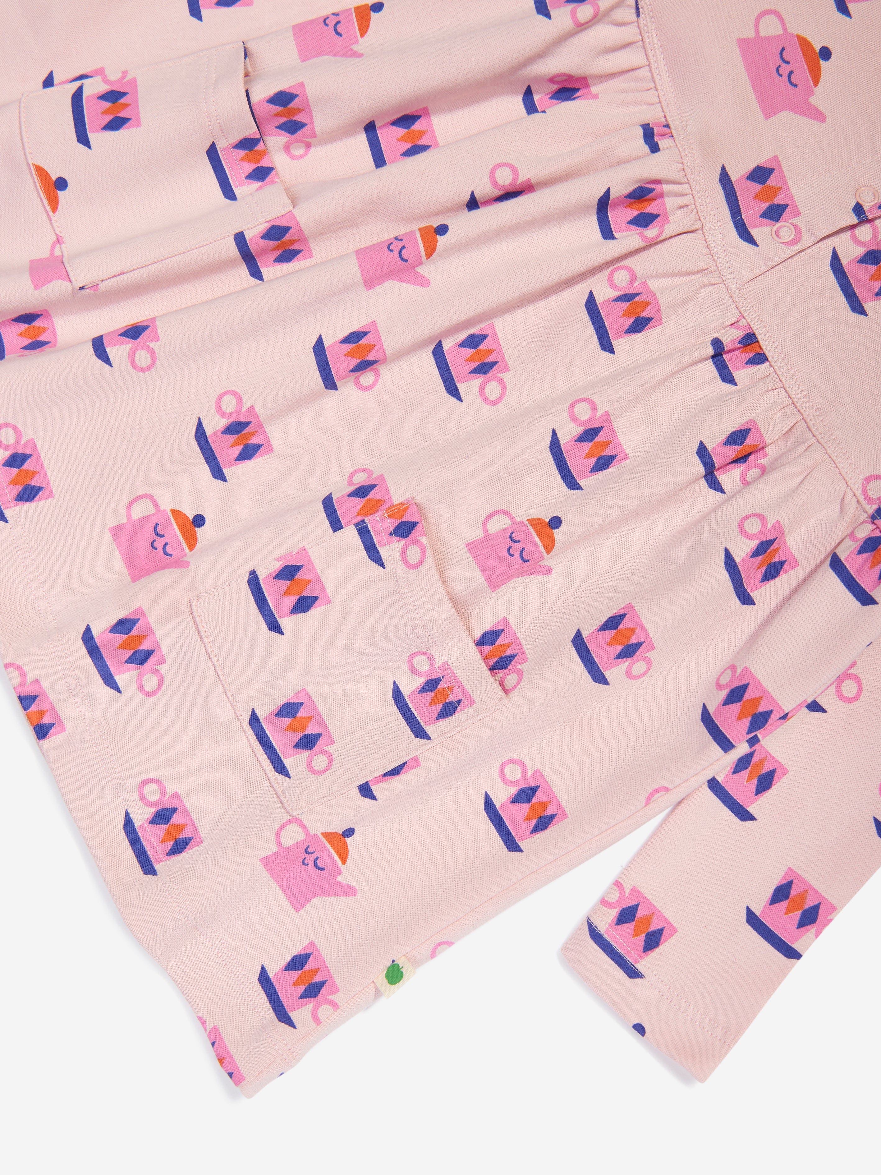 The Bonnie Mob Girls Briar Tea Time Dress in Pink Outlet Lowest Pice