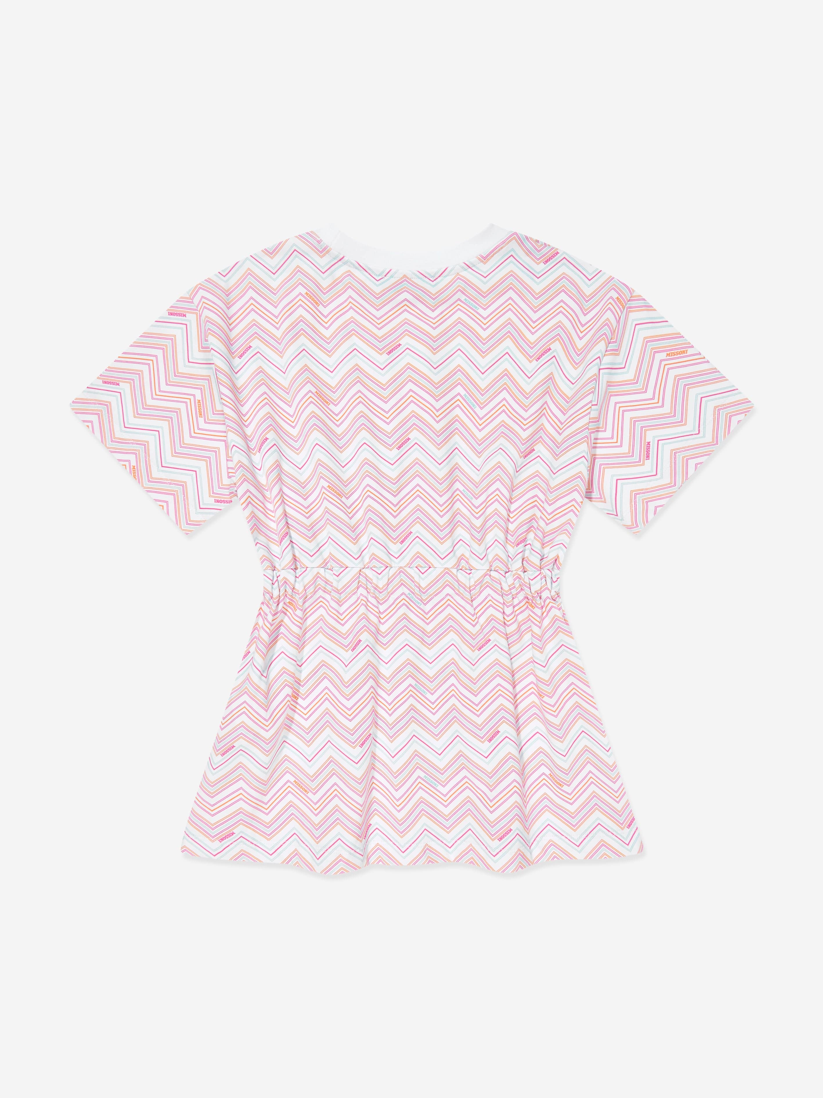 Girls Zigzag Jersey Dress in Multicolour Clearance Pictures
