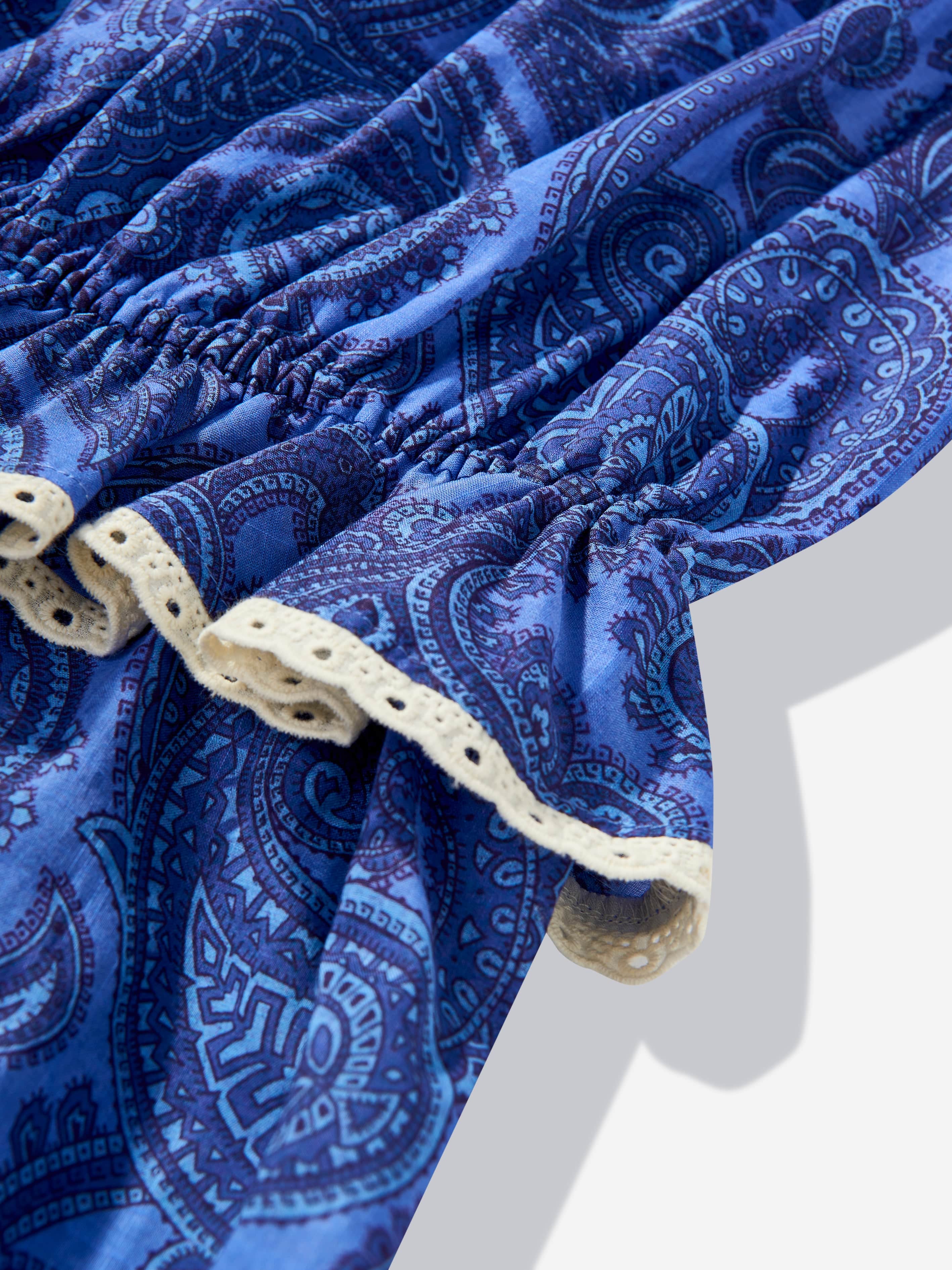 Zimmermann Girls Paisley Ottie Tie Playsuit in Blue Cheap Footlocker