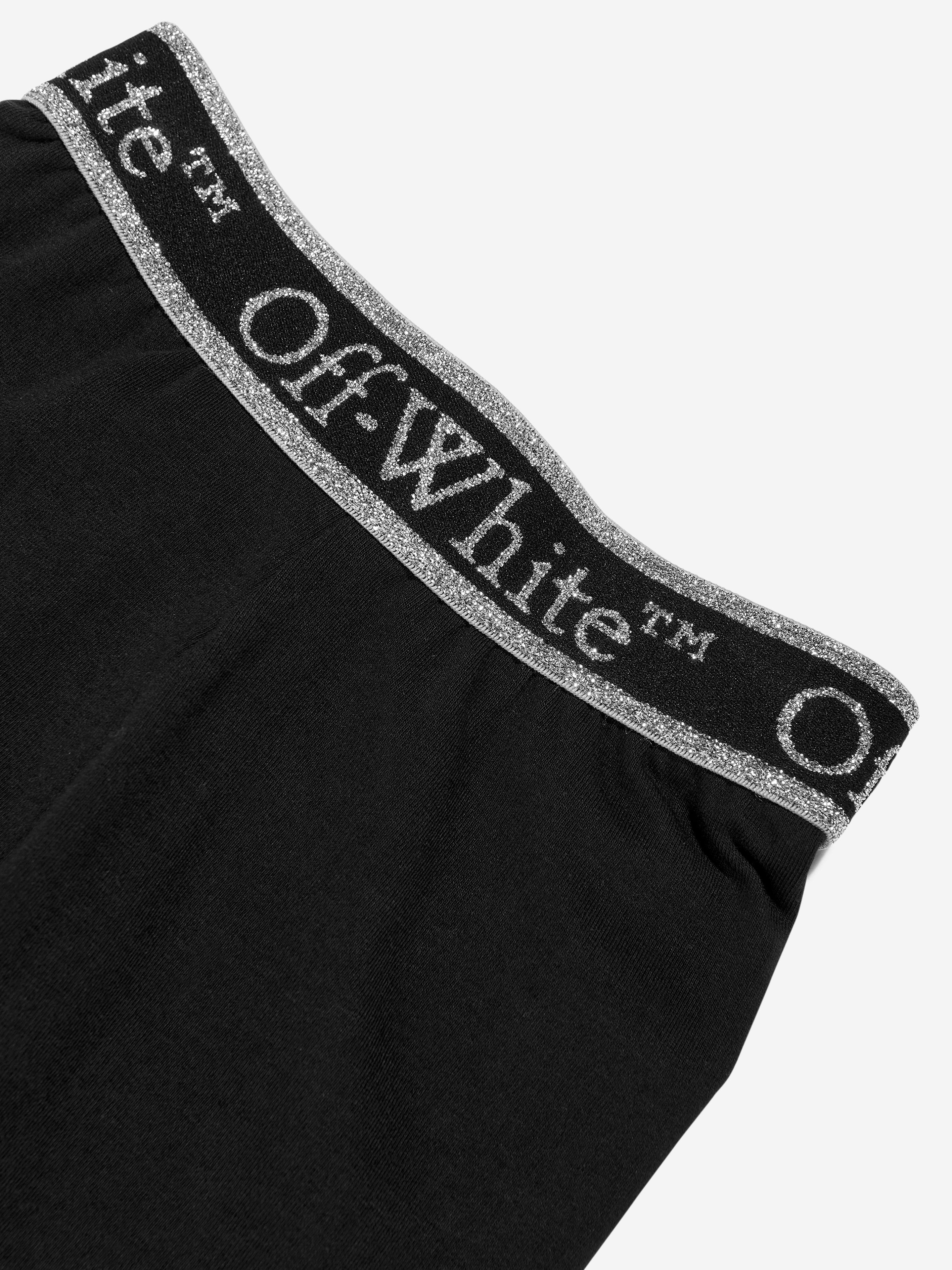 Off-White Girls Bookish Logo Band Leggings in Black Pre Order Online