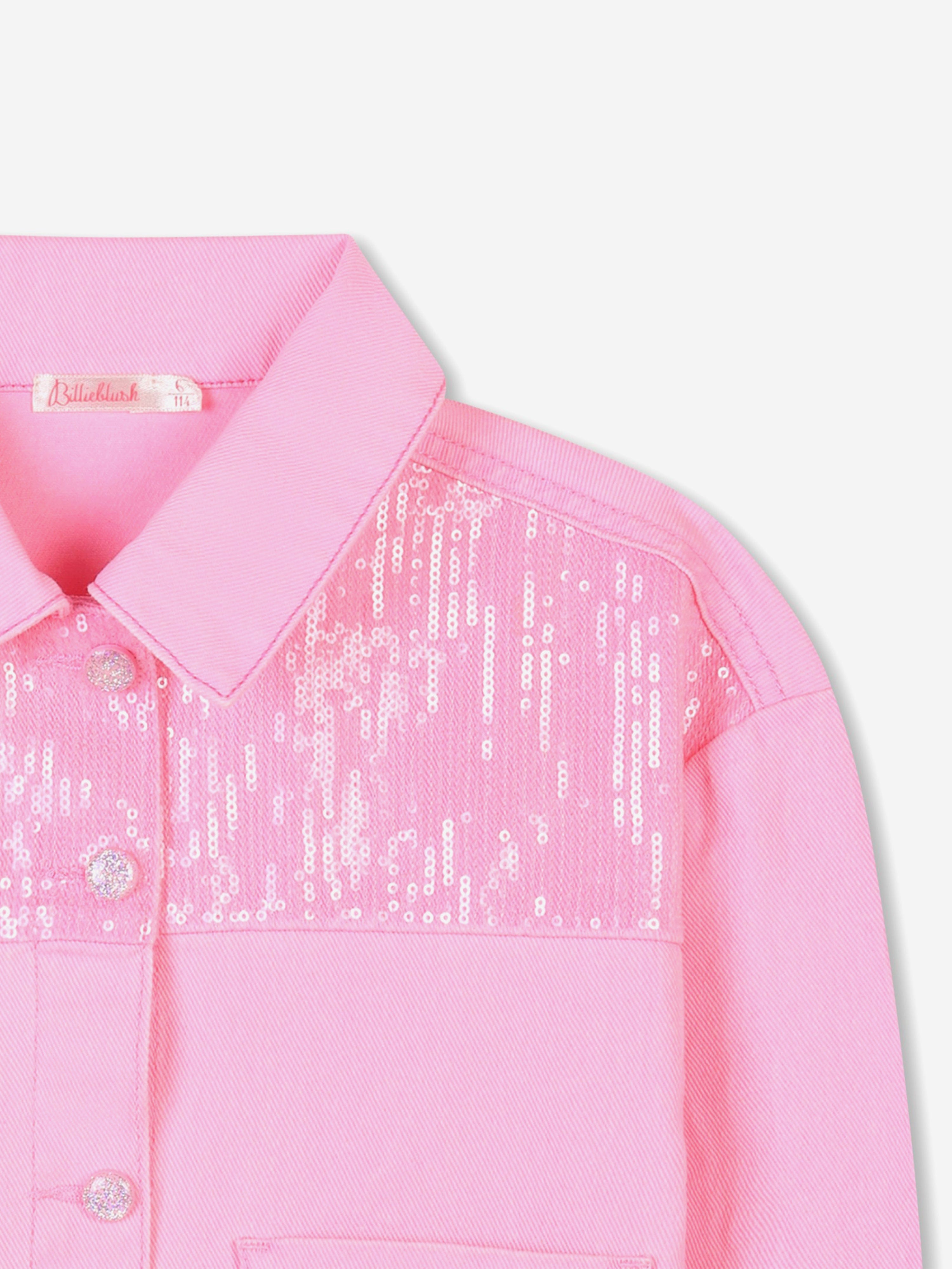 Girls Sequin Denim Jacket in Pink Cheap Sale Looking For