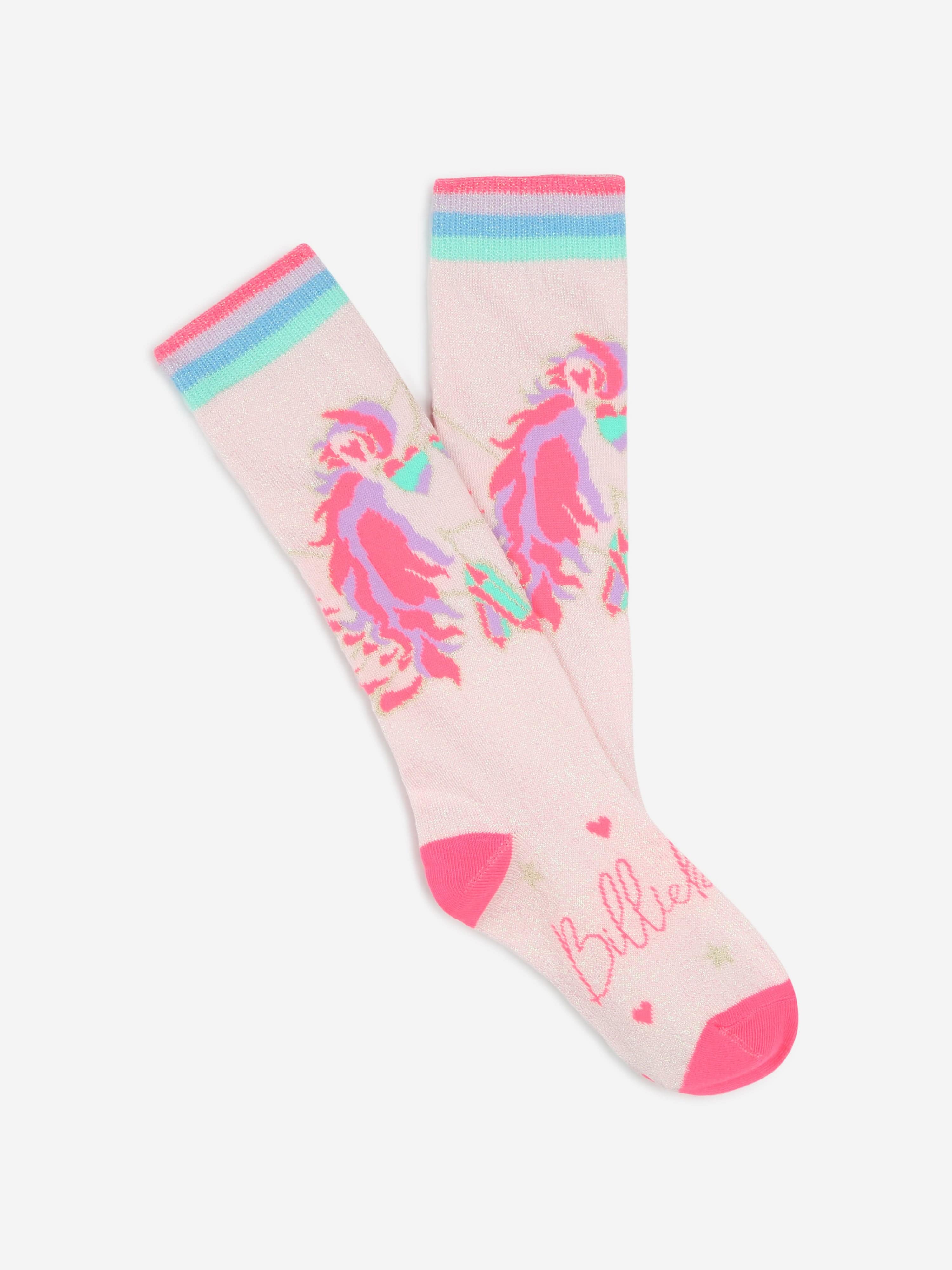 Billieblush Girls Pegasus High Socks in Pink Outlet Clearance