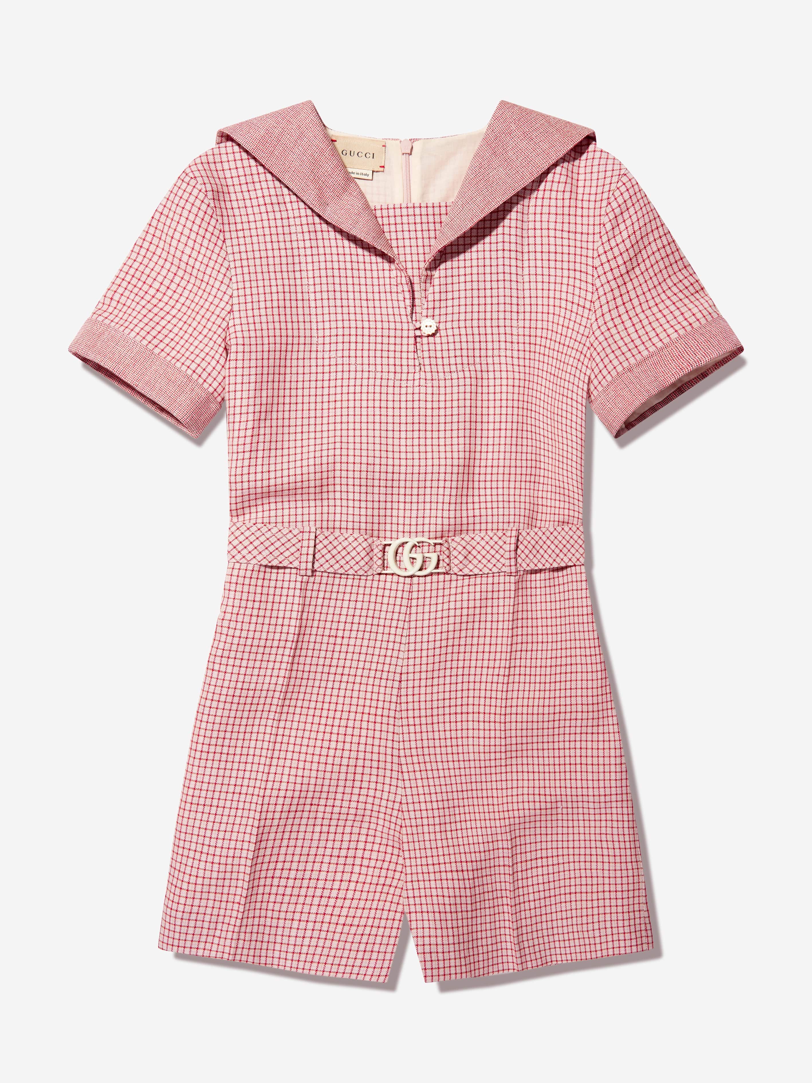 Gucci Girls Belted Playsuit in Pink Buy Cheap Cost