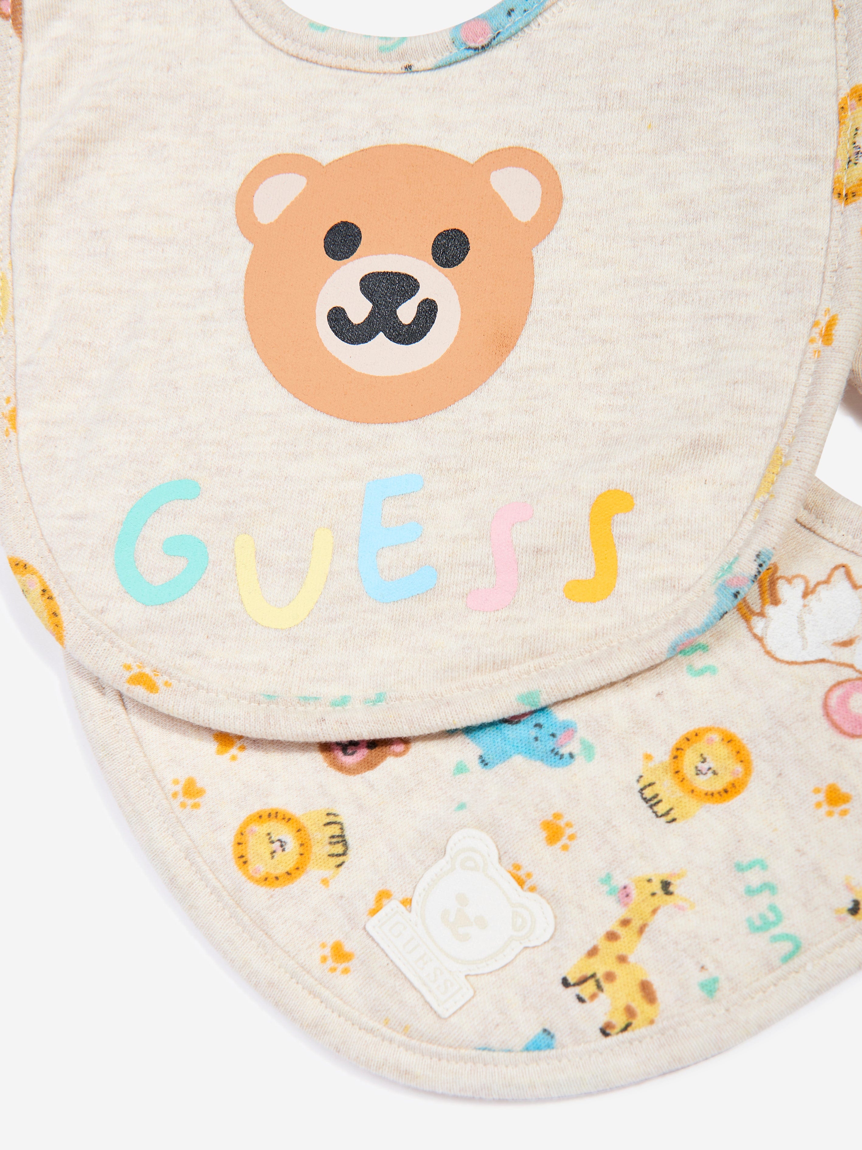 Guess Baby Animal Dream Bib Set in Ivory Outlet Websites