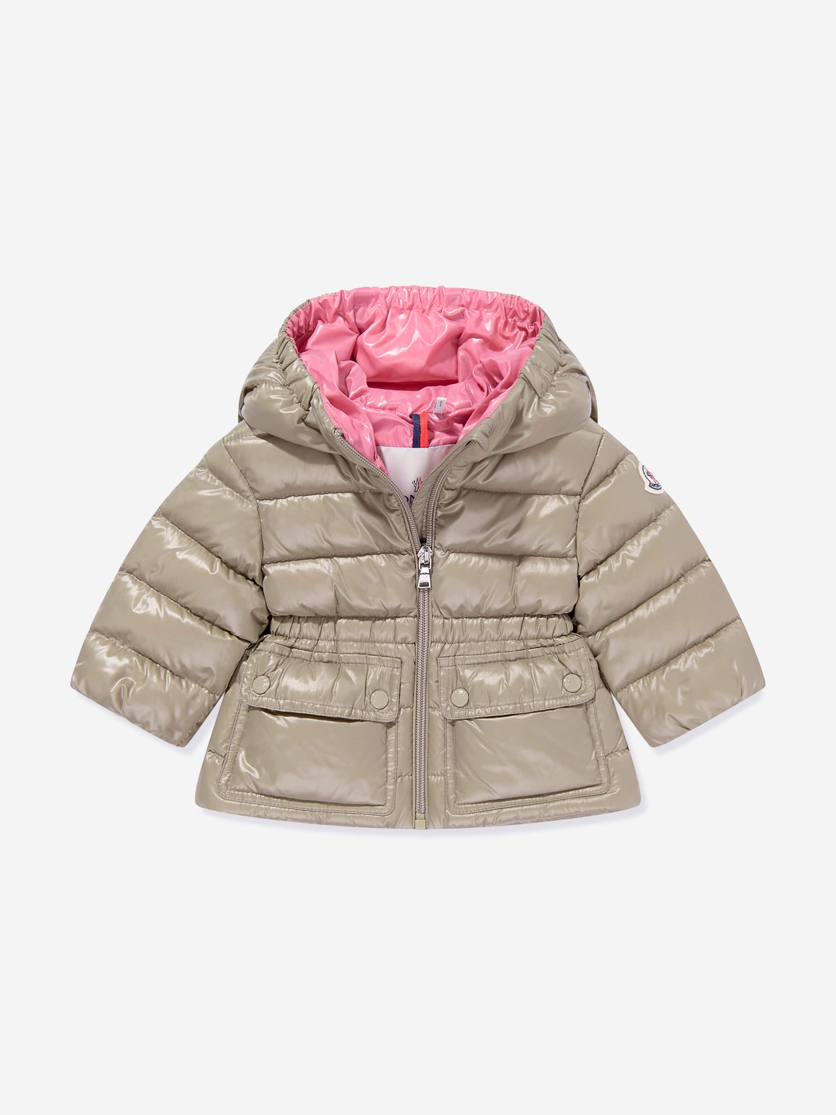 Moncler Enfant Baby Girls Down Padded Adriel Jacket in Beige Shipping Discount Authentic