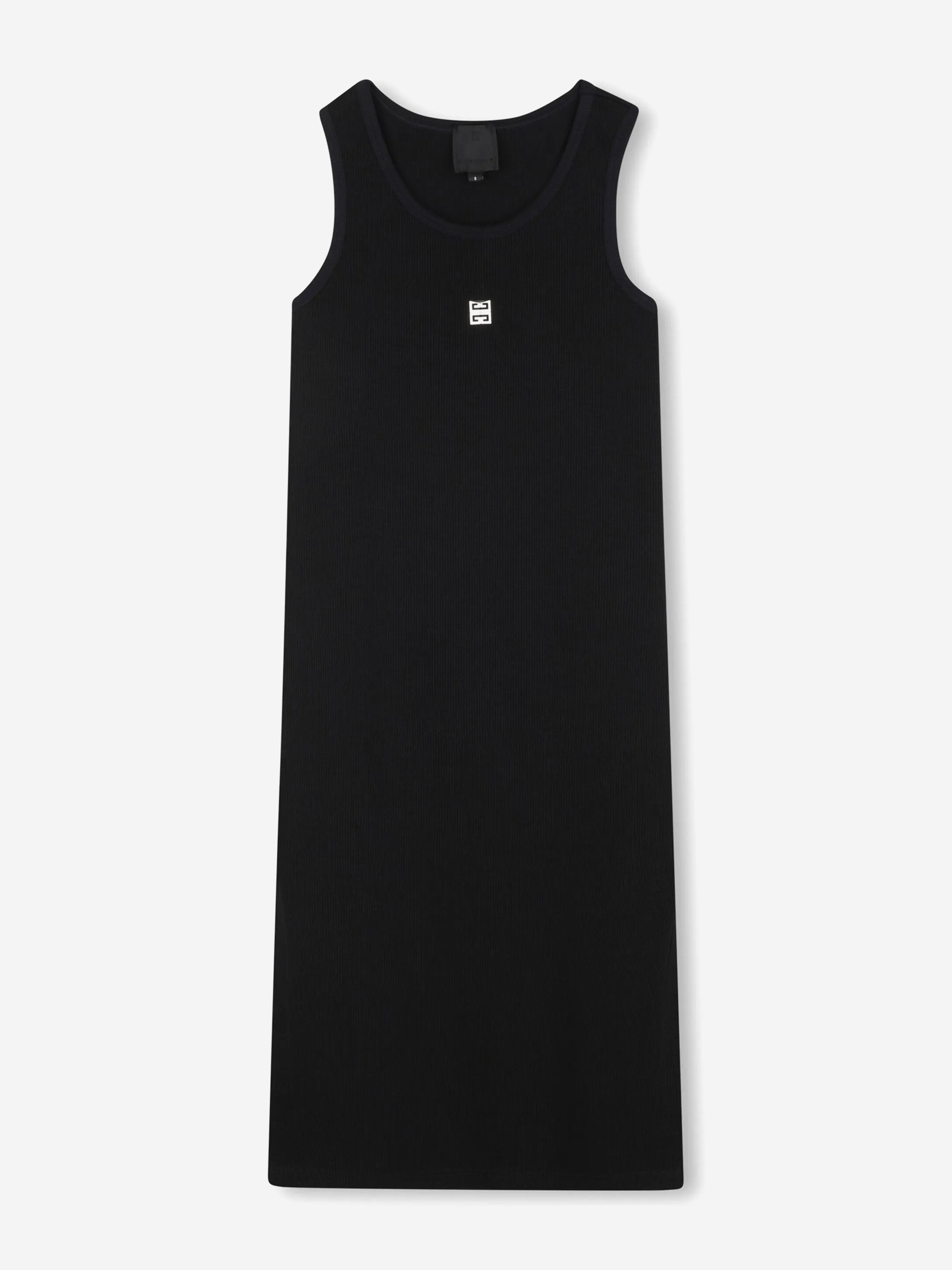 Girls Ribbed Logo Tank Dress in Black Excellent