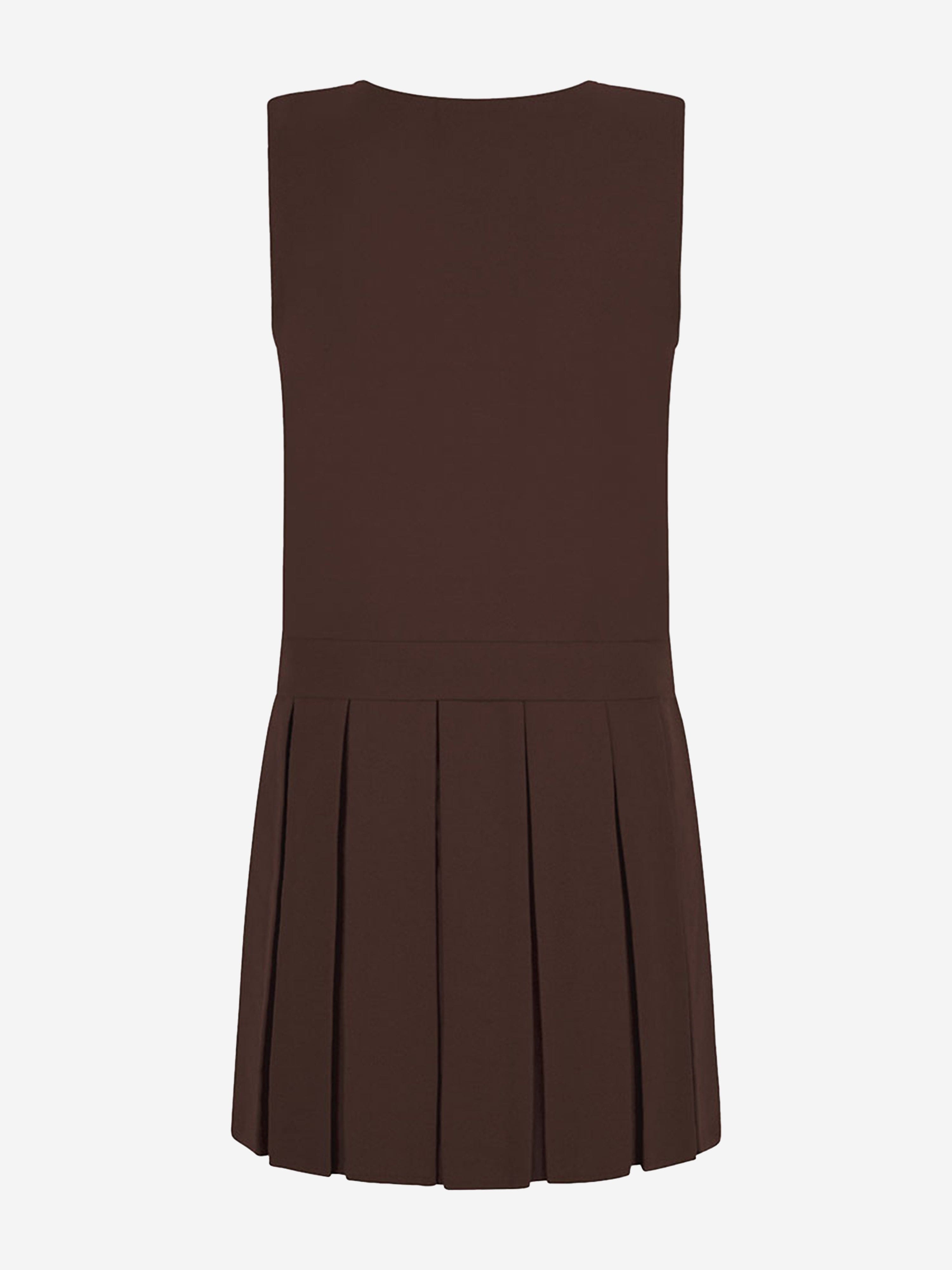 Zeco Girls School Zip Front Pinafore Dress in Brown Nicekicks Cheap Pice