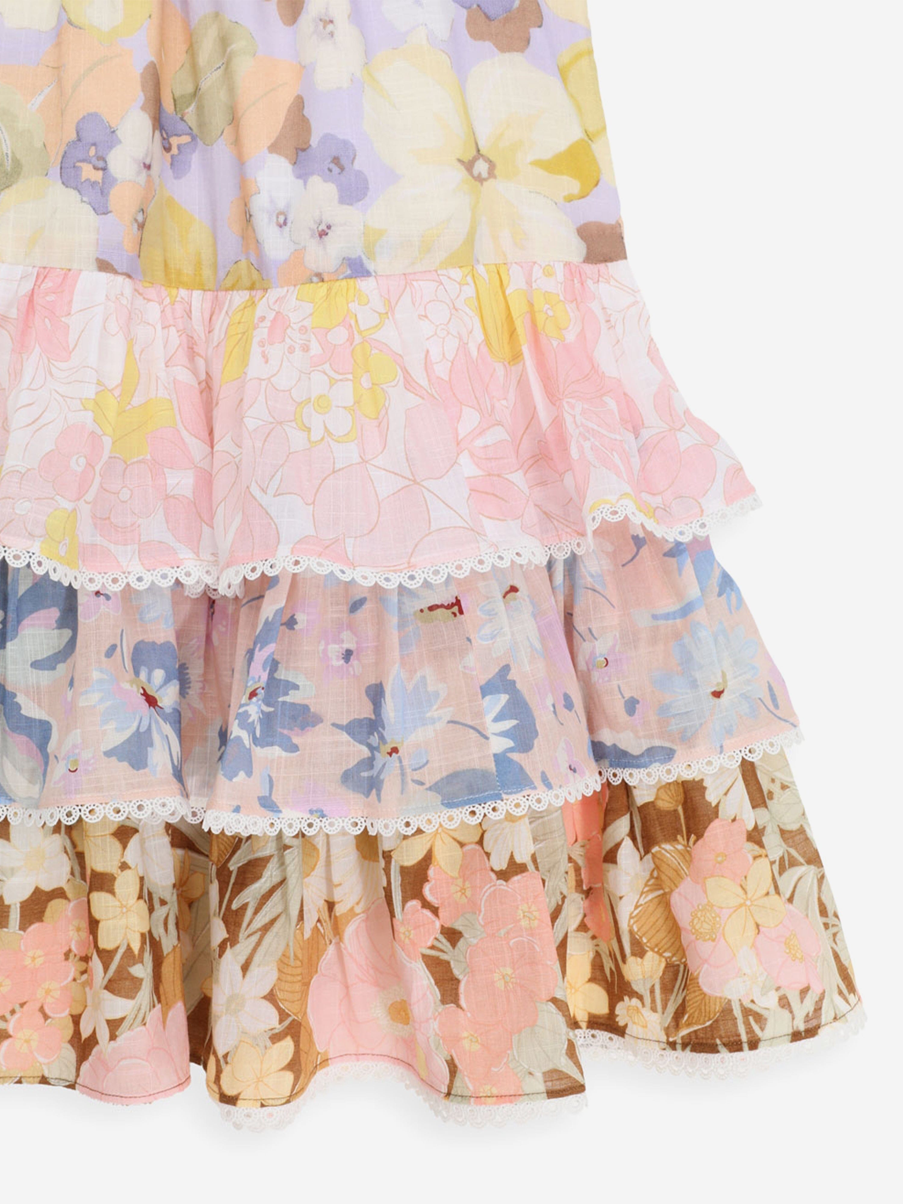 Zimmermann Girls Pop Tiered Halter Dress in Multicolour Cheap Sale Outlet
