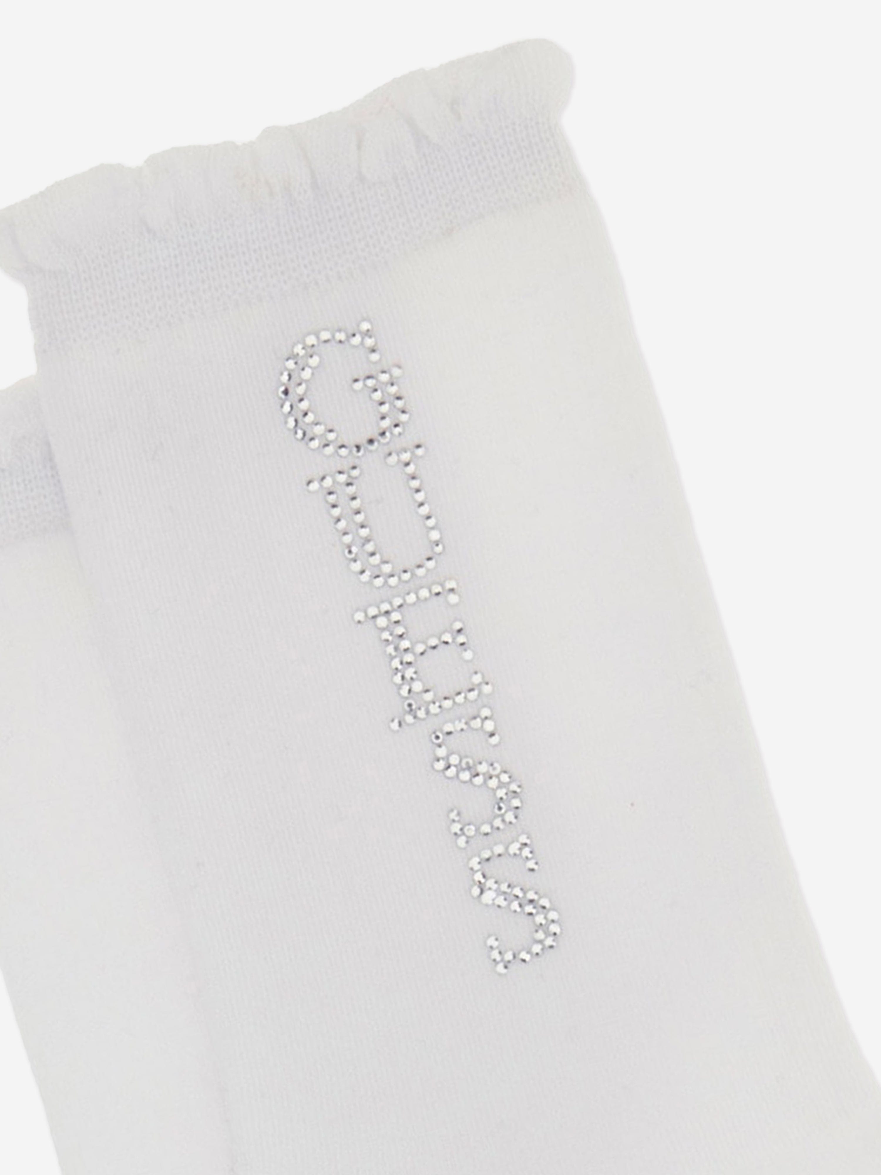 Guess Girls Logo Socks in White Manchester Great Sale Cheap Pice