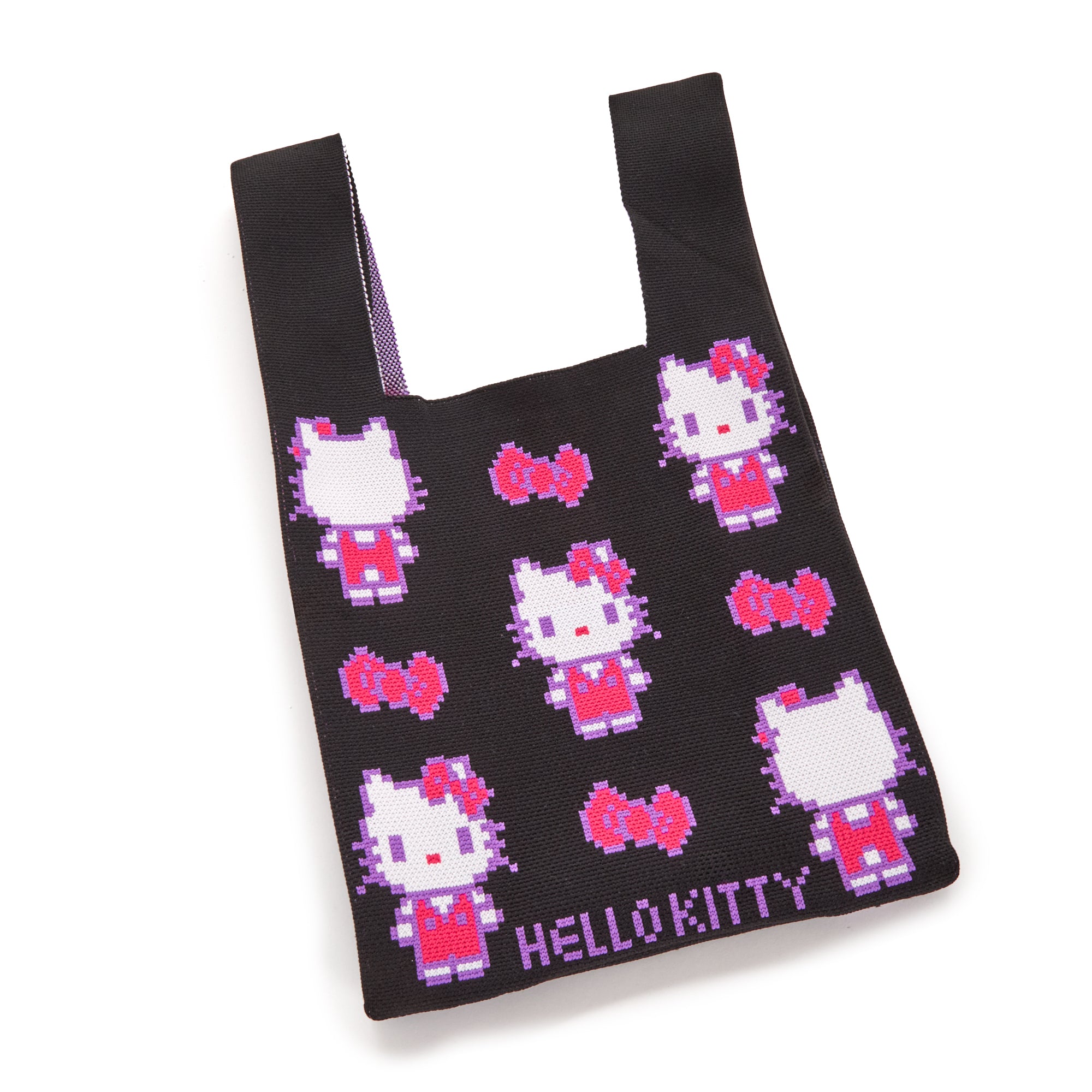 Hello Kitty Black Knit Shopper Bag (Retro Pixel Series) Sale Wide Range Of