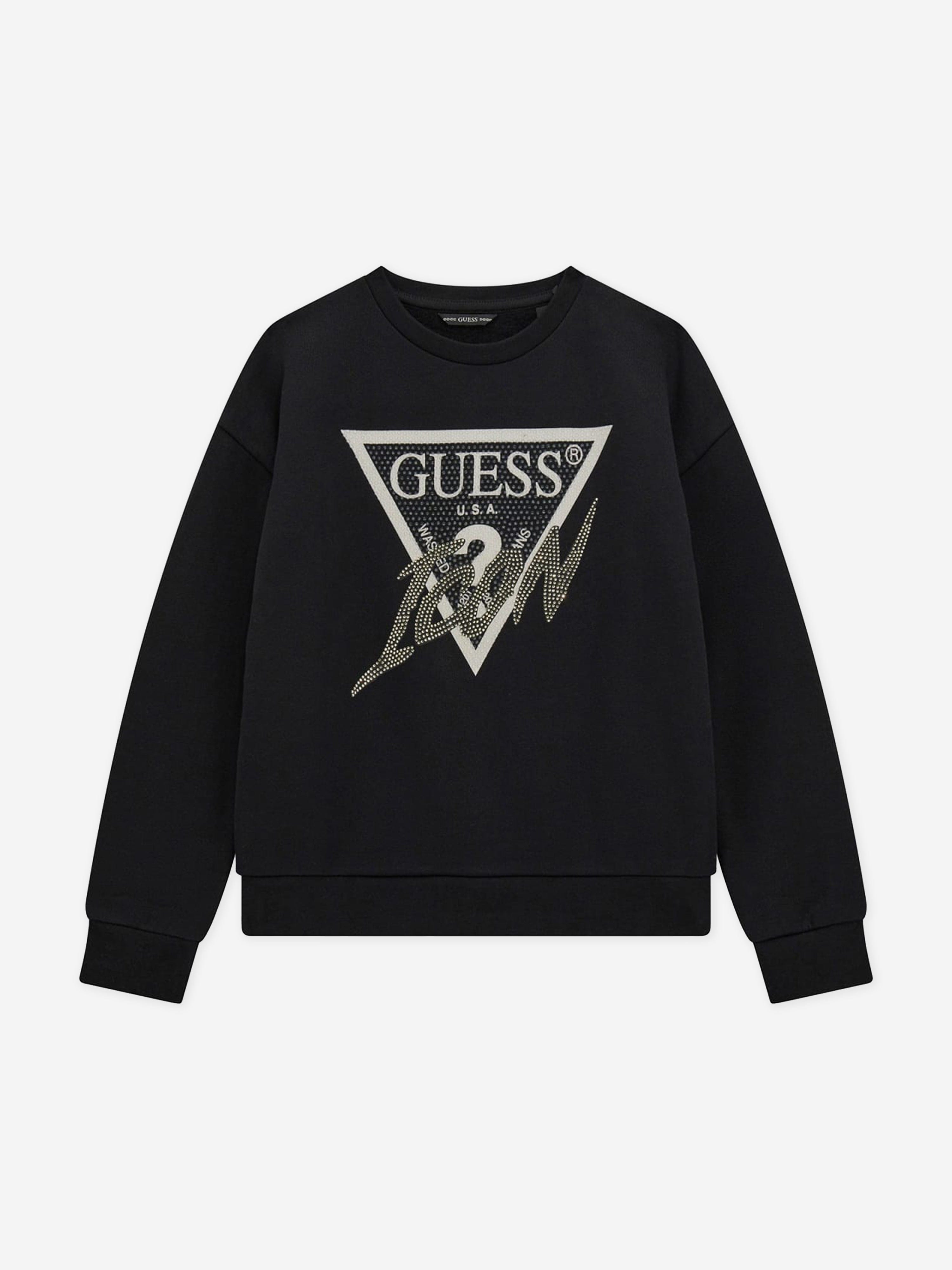 Guess Girls Logo Sweatshirt in Black 100% Authentic