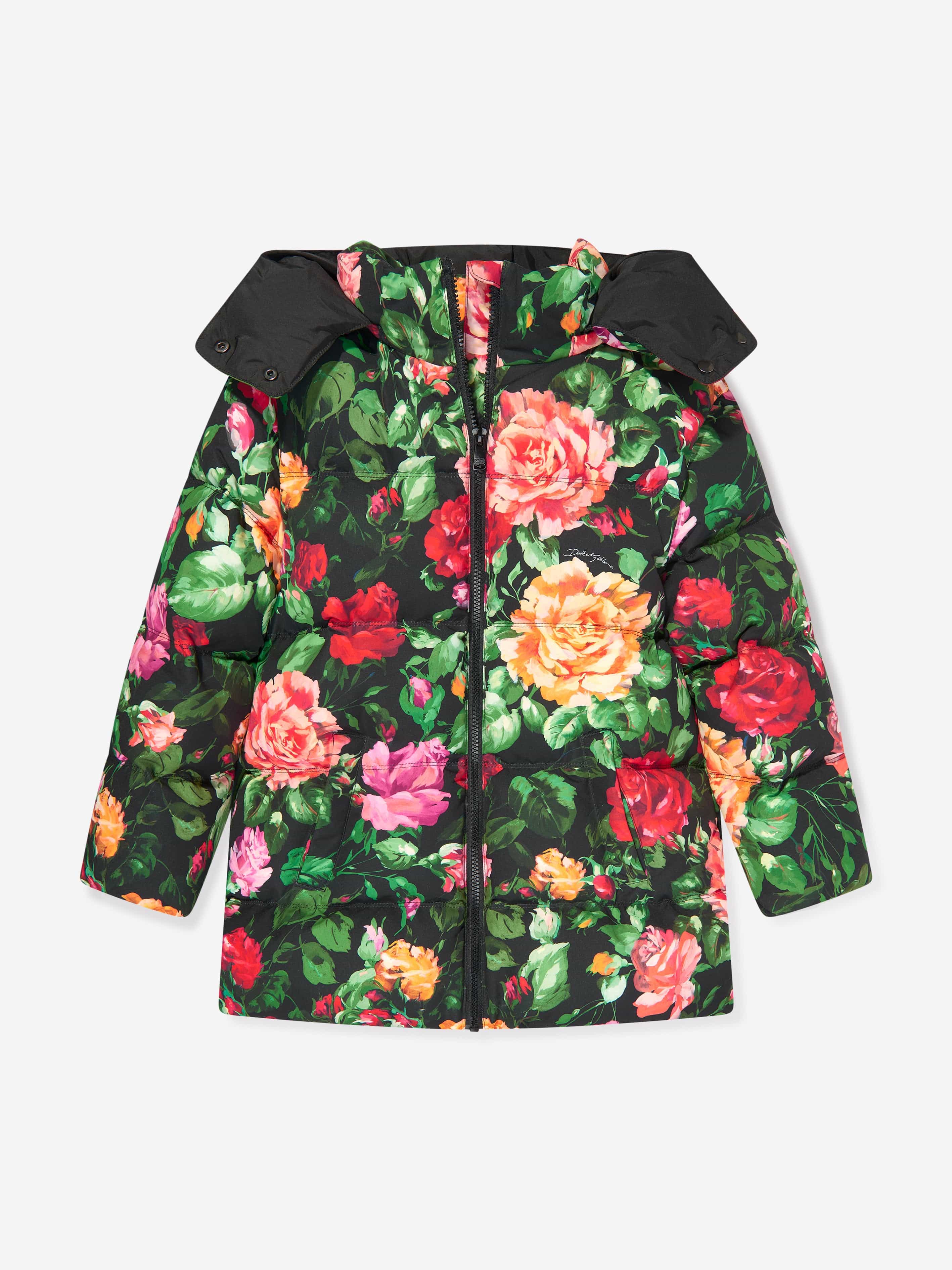 Dolce & Gabbana Girls Down Padded Rose Jacket in Multicolour Footlocker Pictures Online