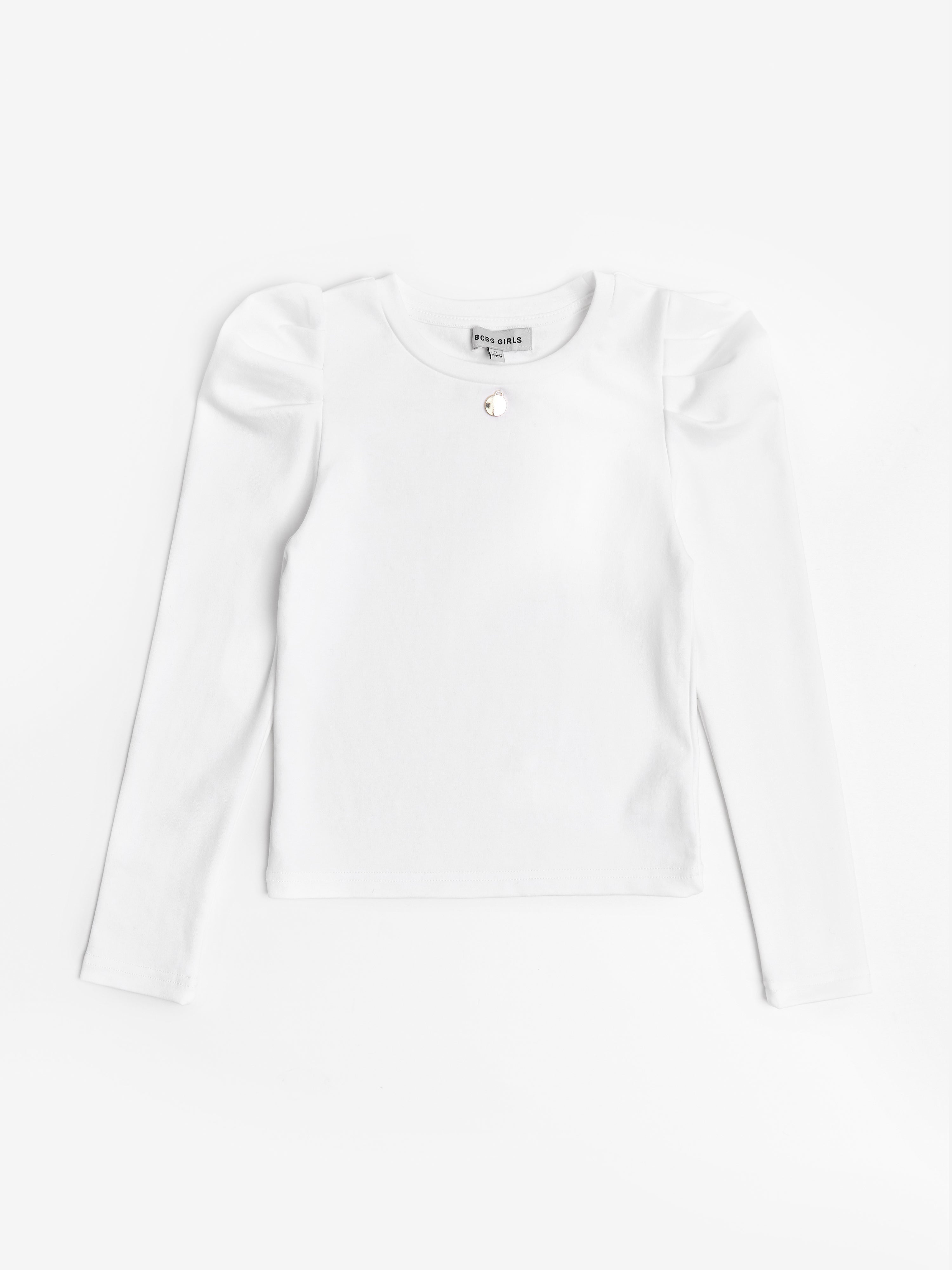 BCBG Girls Puff Long Sleeve Top in Ivory Sale Pick A Best