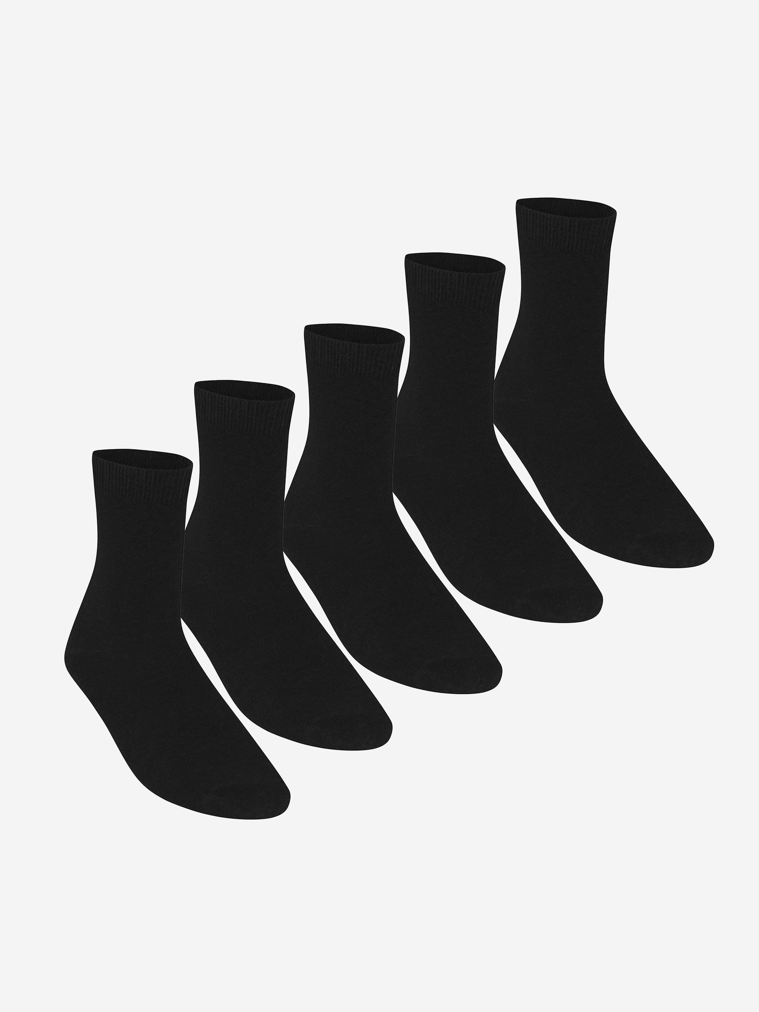 Zeco Kids School Turnover Top Socks (5 Pack) in Black Sale Pre Order