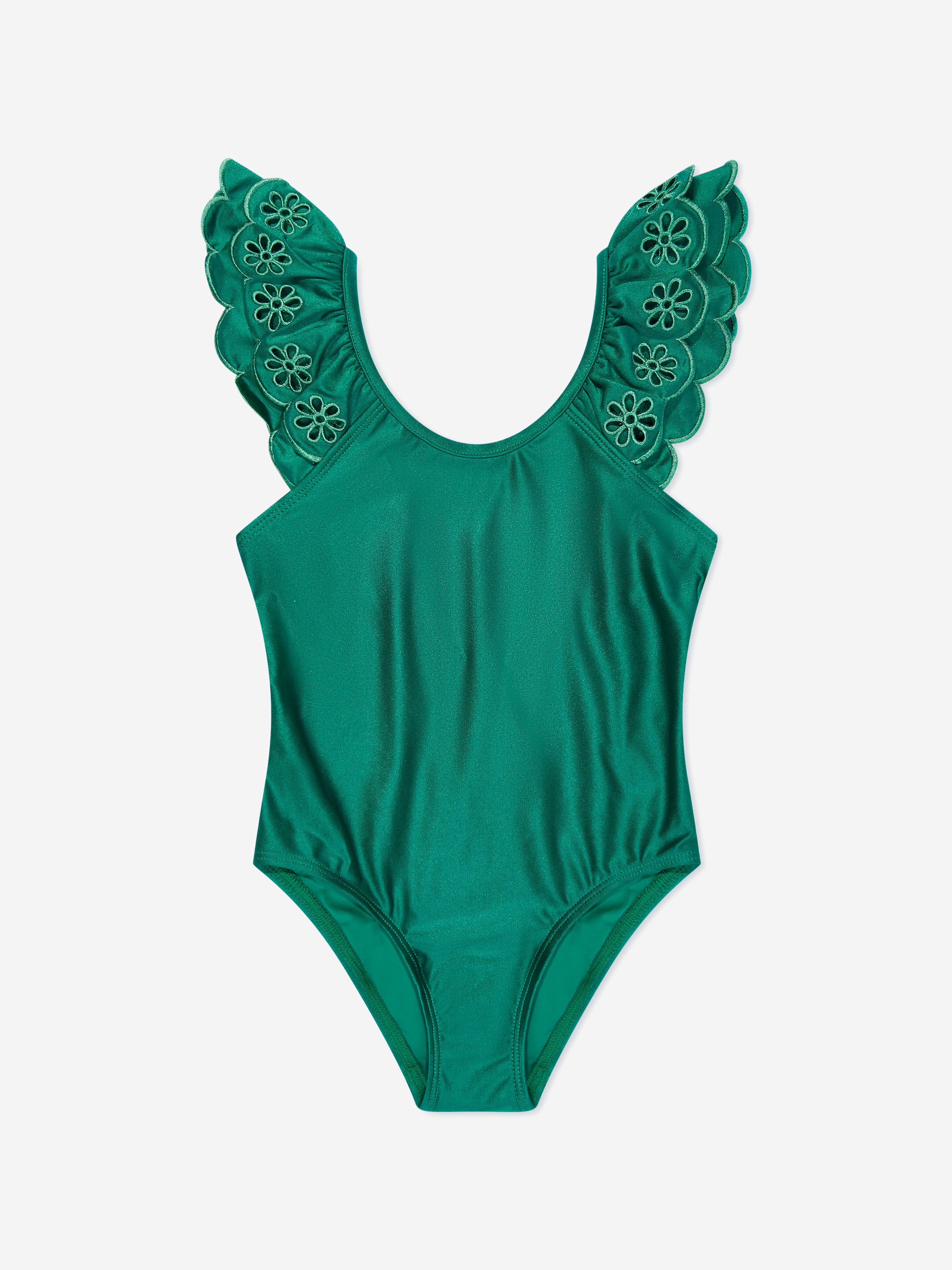 Zimmermann Girls Embroidered Ottie Swimsuit in Green Latest