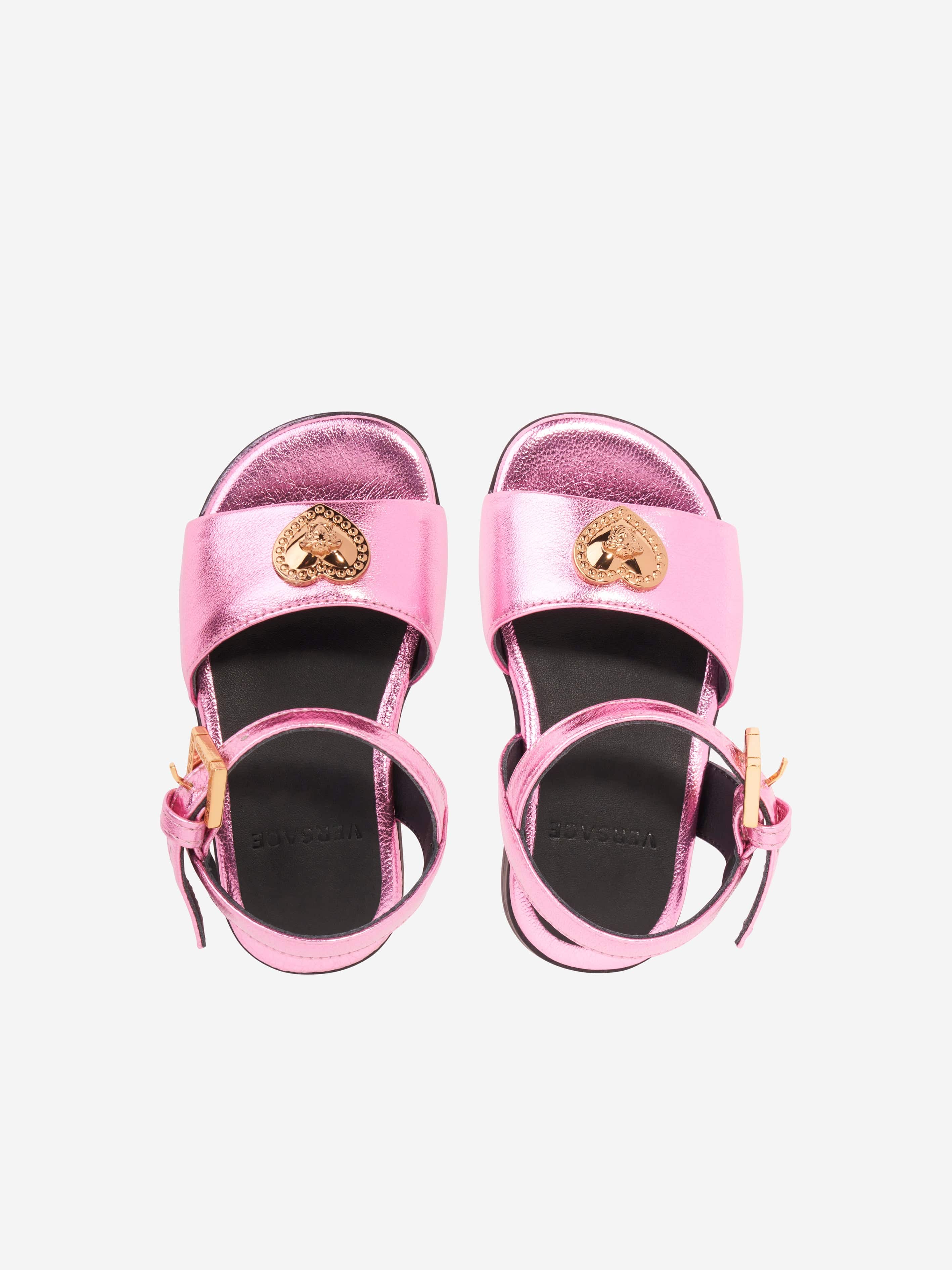 Versace Girls Heart Logo Sandals in Pink Really Cheap Shoes Online