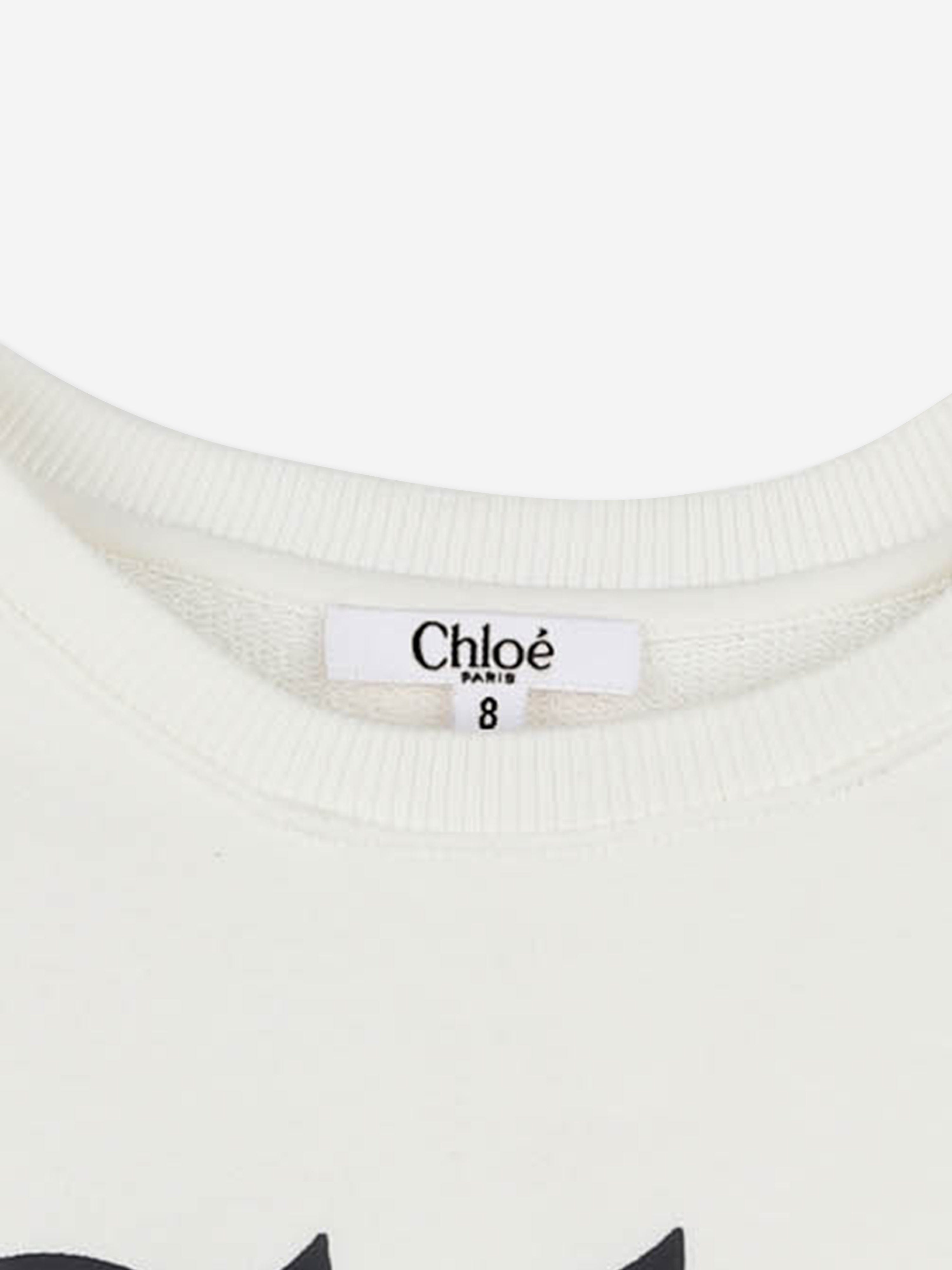 Chlo¨¦ Girls Logo Sweatshirt in Ivory Perfect Sale Online